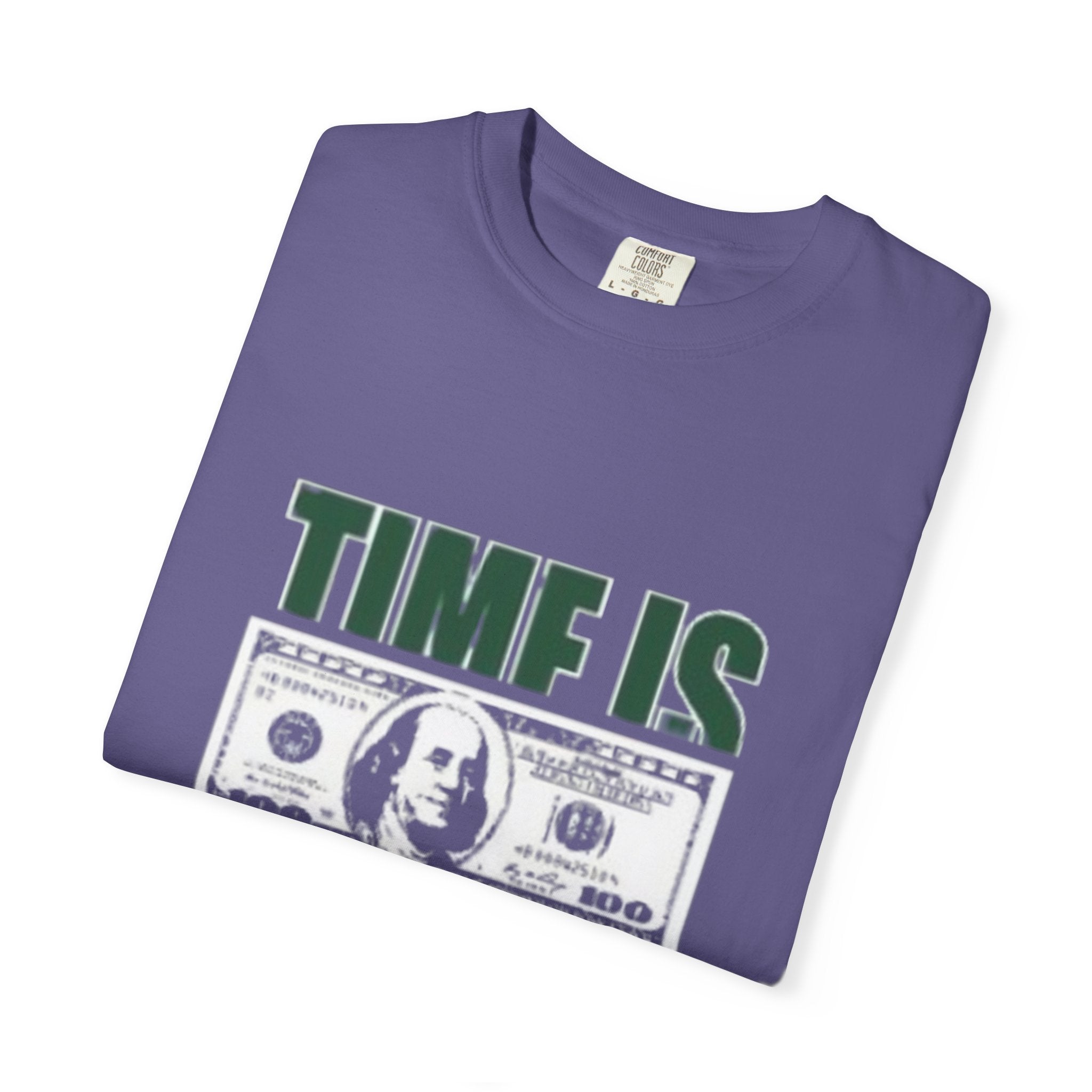 Money Vibe T-Shirt — "TIME IS" Graphic Dollar Bill Tee