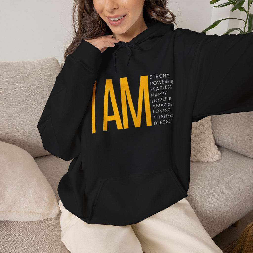 I AM Affirmation Hoodie — Inspirational Self-Love Sweatshirt