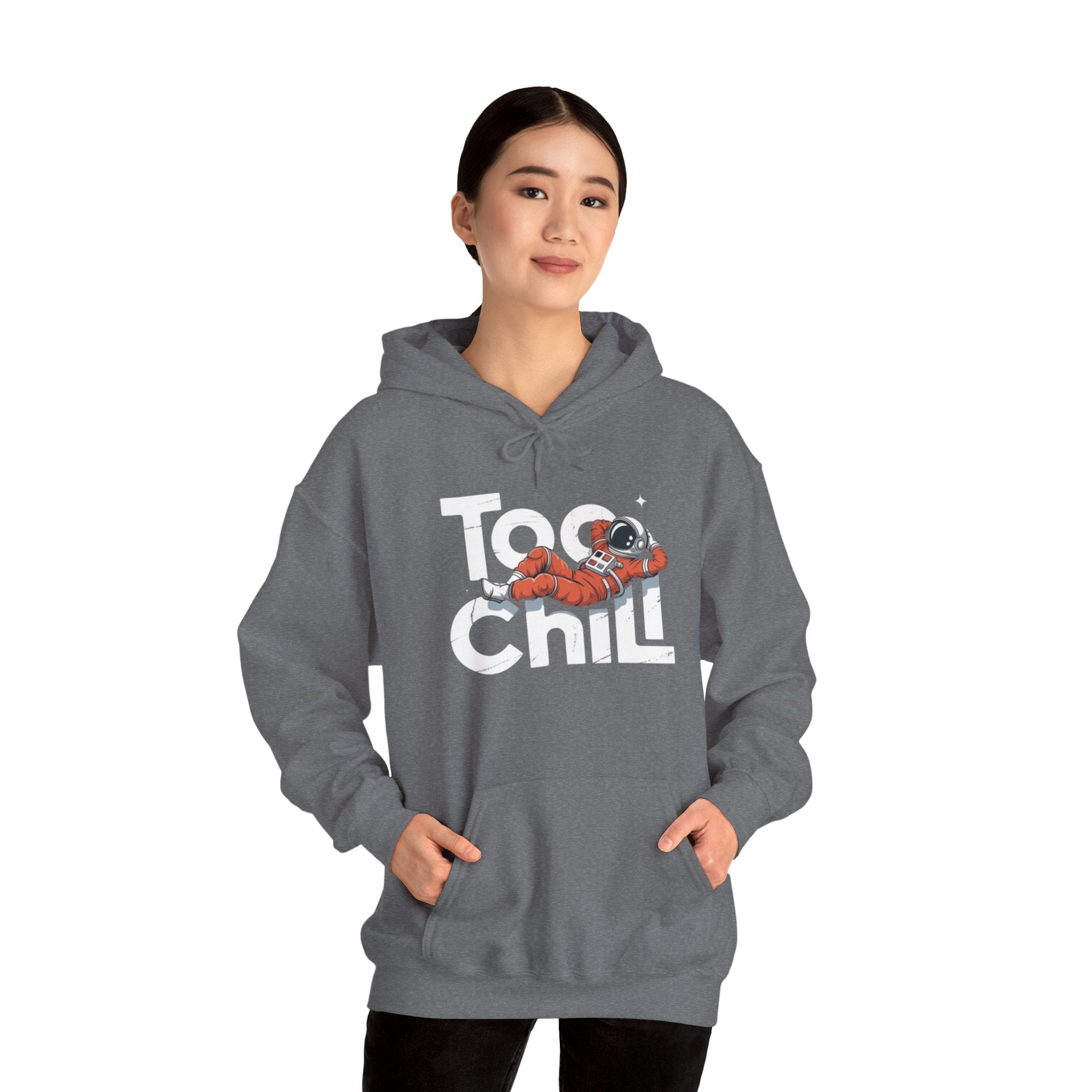 Too Chill Astronaut Hoodie — Retro Space Graphic Pullover