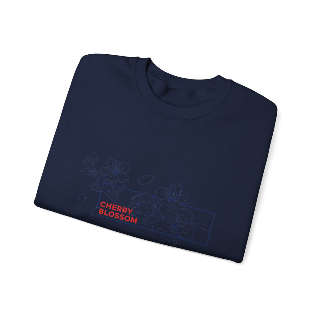 Cherry Blossom Crewneck Sweatshirt — Minimal Floral Graphic