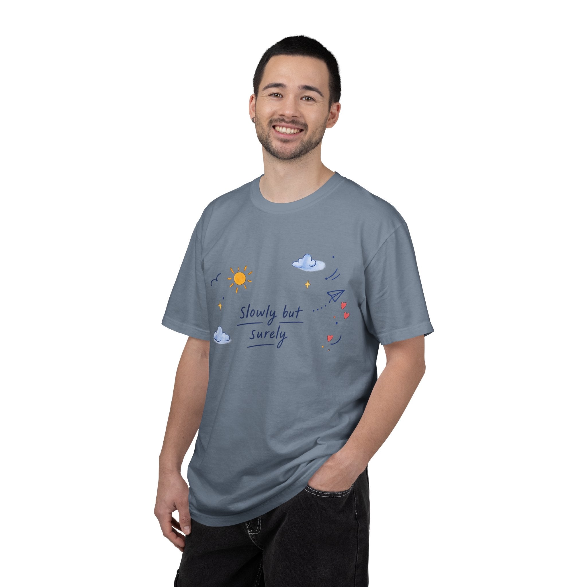 T-Shirt — "Slowly but Surely" Cute Doodle Graphic Tee