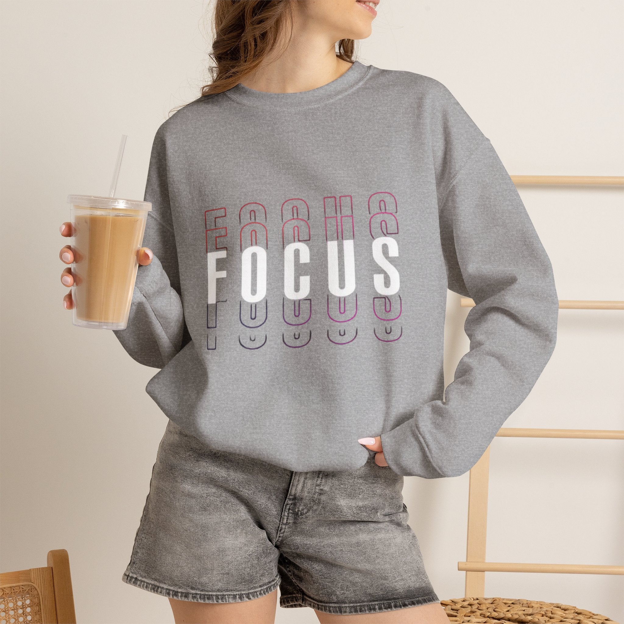 Focus Crewneck Sweatshirt — Motivational Casual Pullover