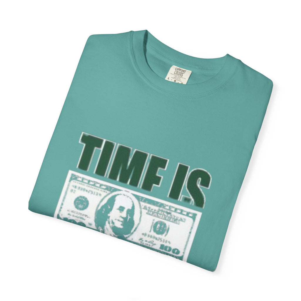 Money Vibe T-Shirt — "TIME IS" Graphic Dollar Bill Tee