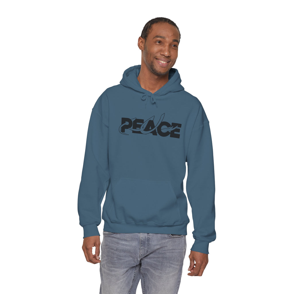 Peace Logo Hoodie — Minimal Black & White Peace Graphic Pullover