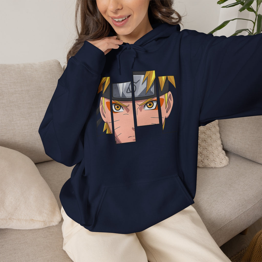 Anime Eyes Split-Panel Hoodie