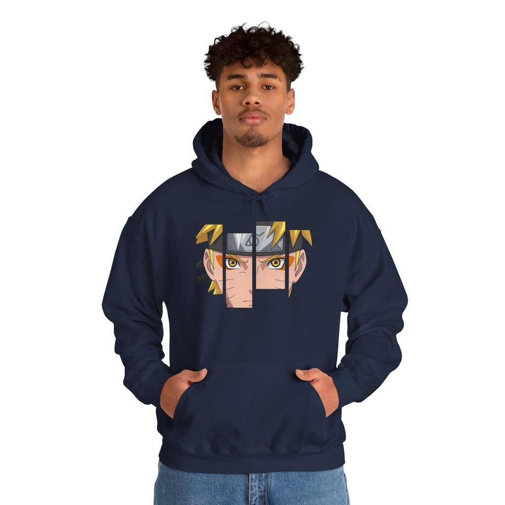 Anime Eyes Split-Panel Hoodie