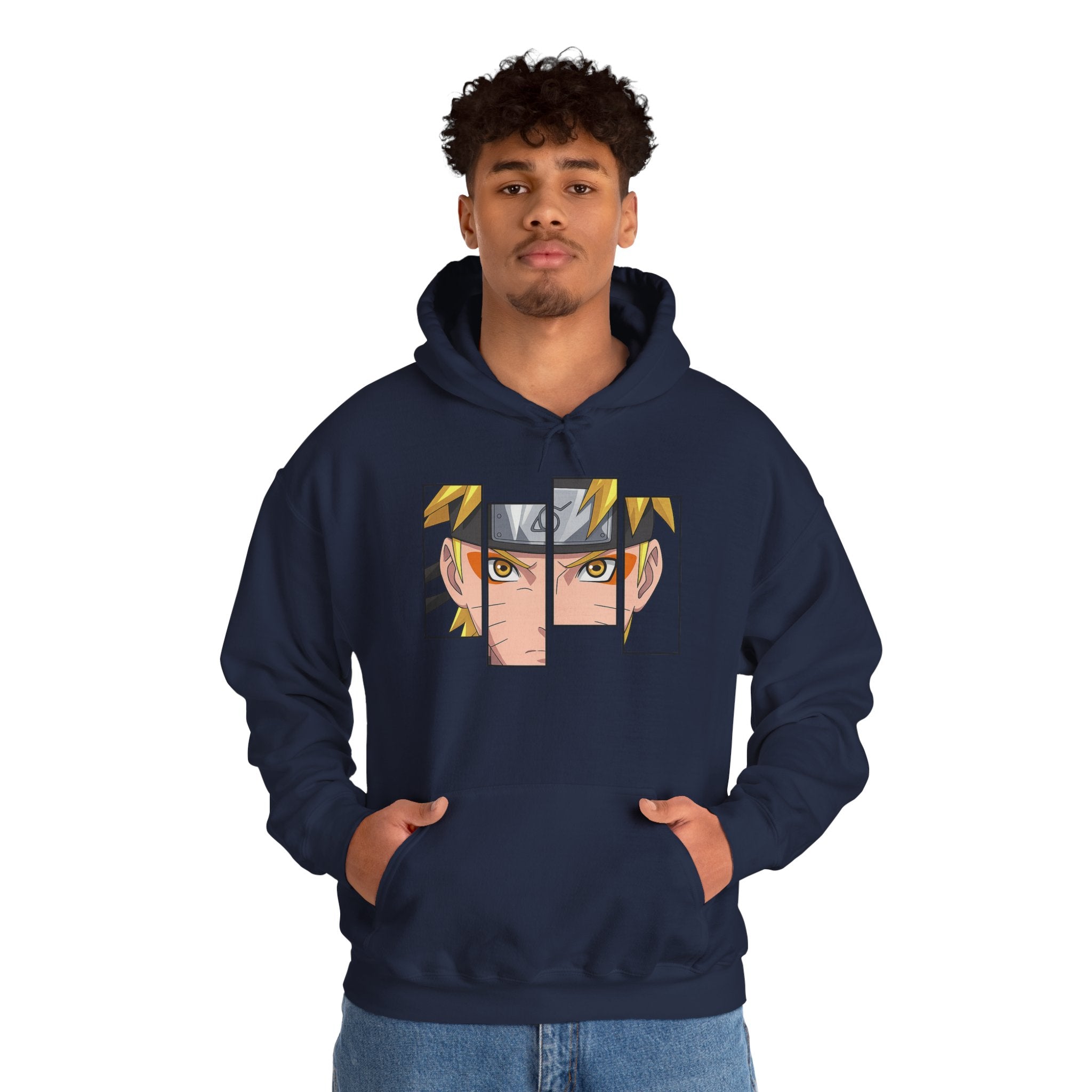 Anime Eyes Split-Panel Hoodie