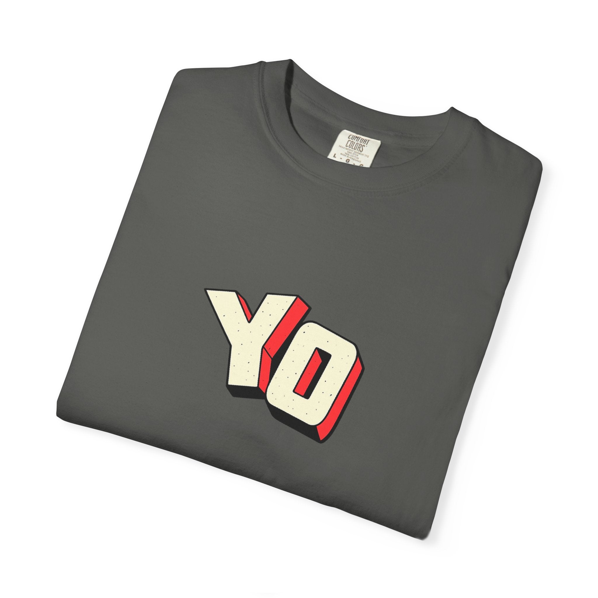 Yo Graphic T-Shirt — Retro 3D Lettering Tee