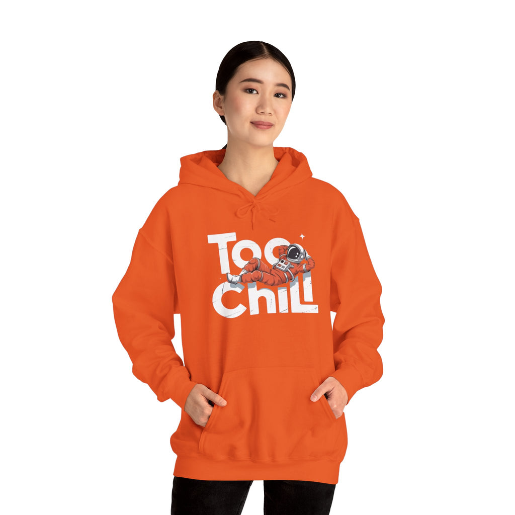 Too Chill Astronaut Hoodie — Retro Space Graphic Pullover