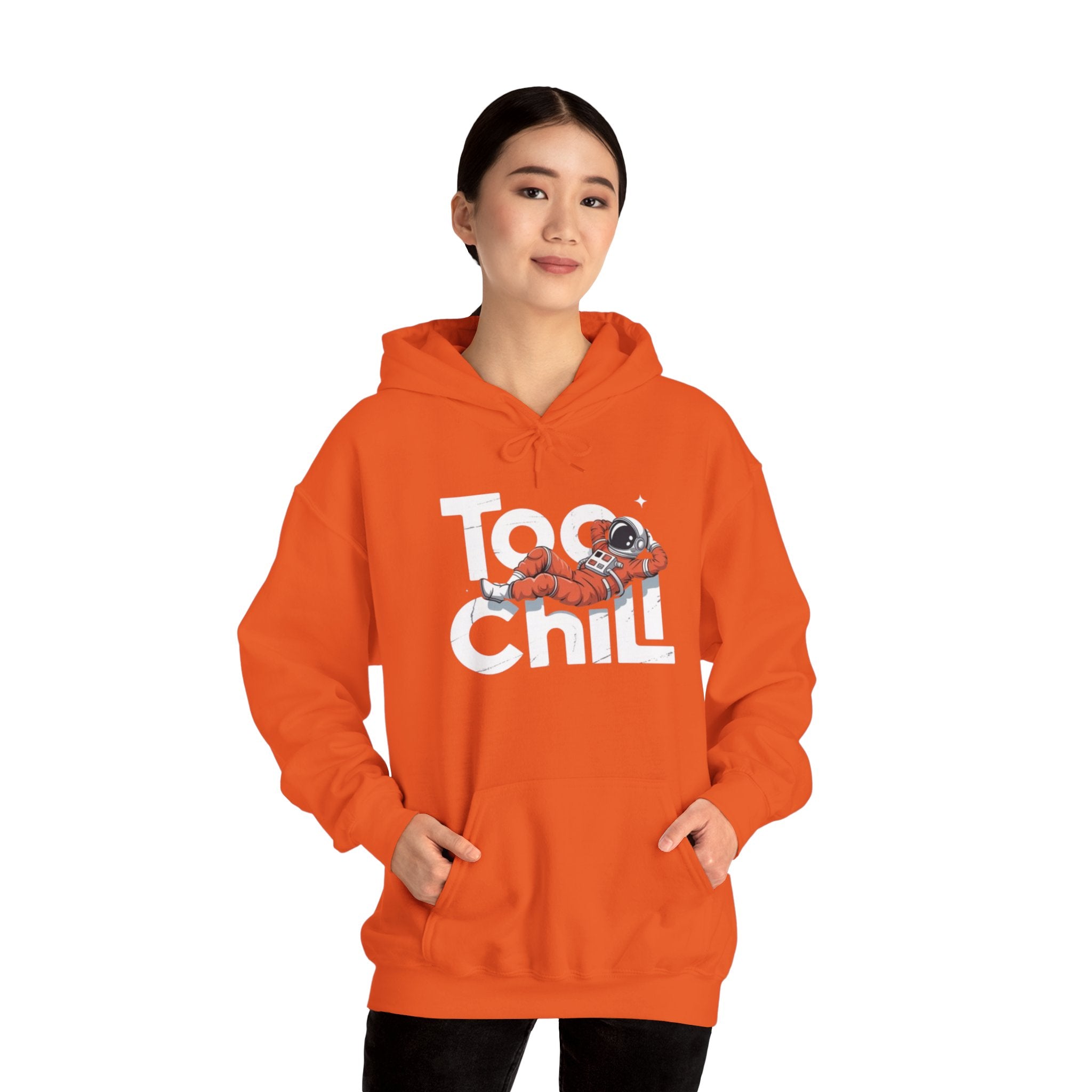 Too Chill Astronaut Hoodie — Retro Space Graphic Pullover