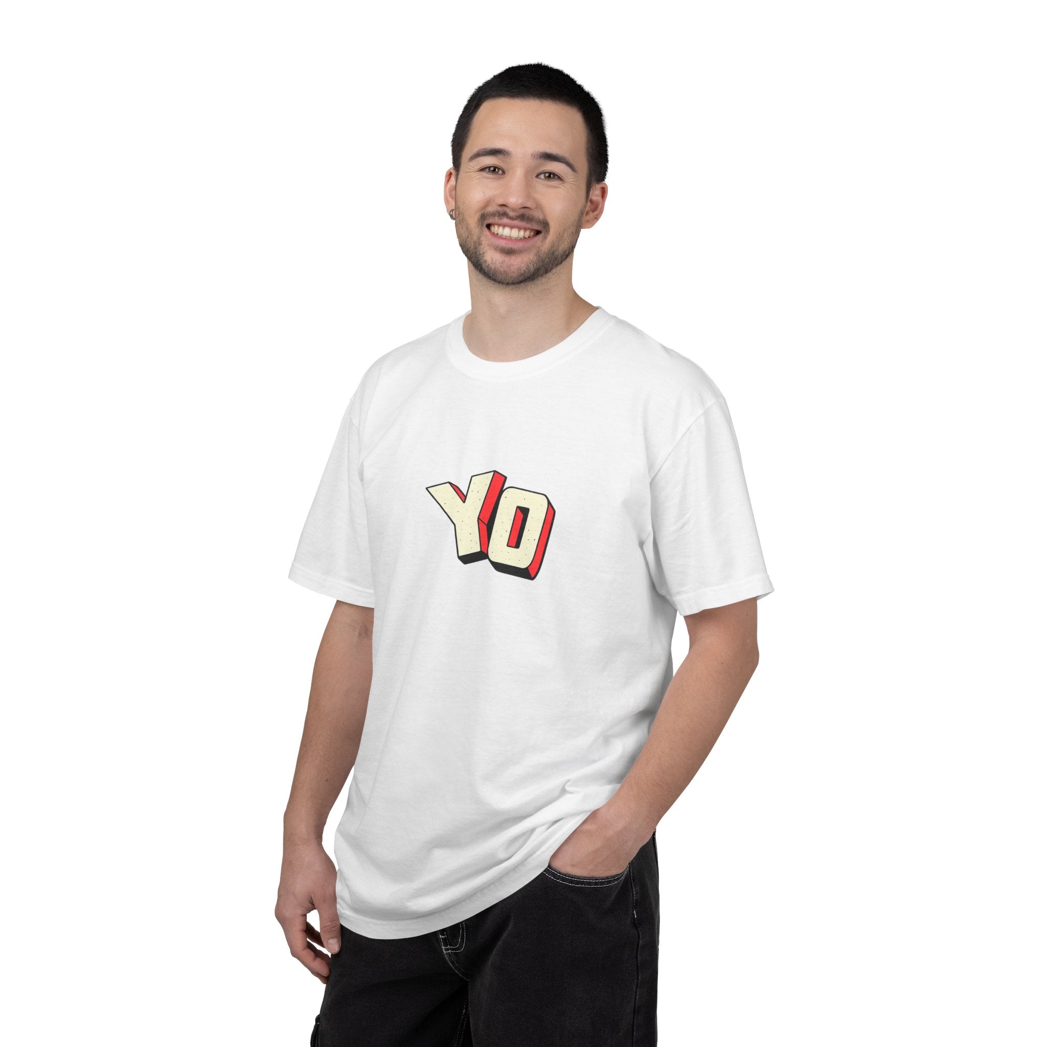Yo Graphic T-Shirt — Retro 3D Lettering Tee