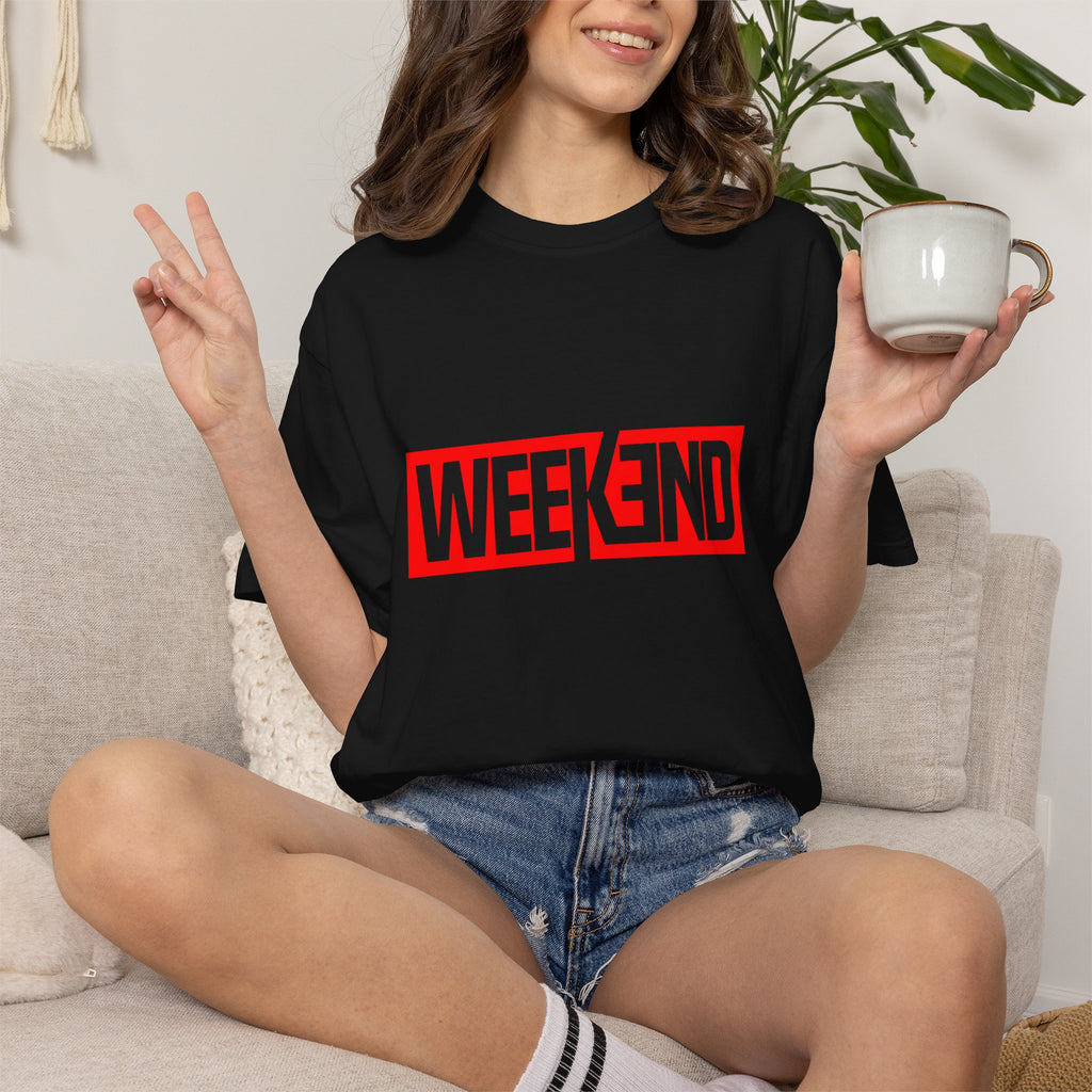 Weekend Box Logo T-Shirt — Retro Red Graphic Tee