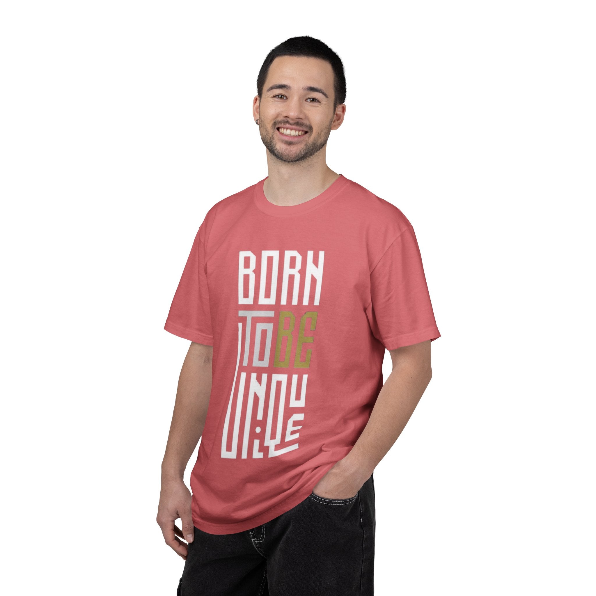 T-Shirt — "Born To Be Untile" Bold Vertical Typography Tee
