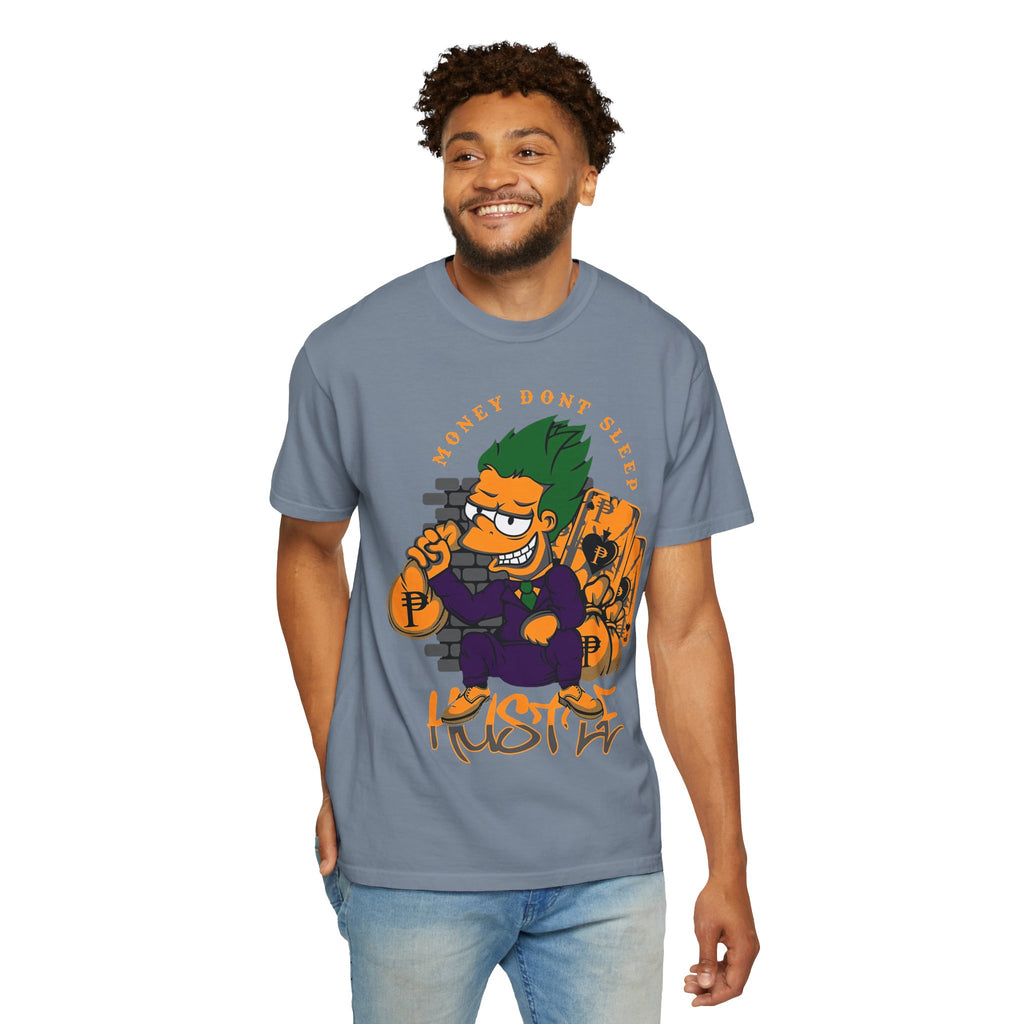 T-Shirt — 'Money Don’t Sleep' Cartoon Hustle Tee
