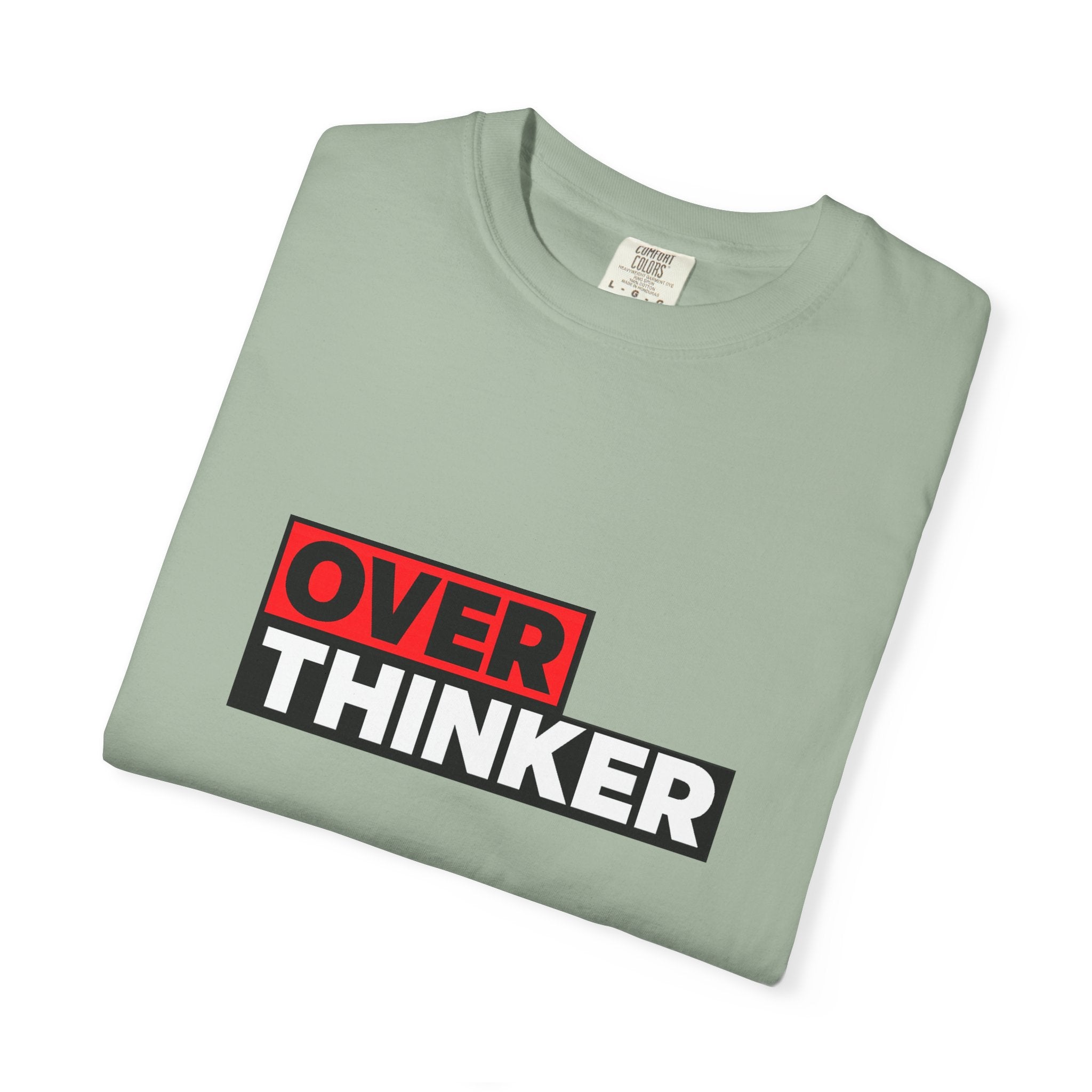 Overthinker Graphic T-Shirt — Bold Red & Black Text Tee