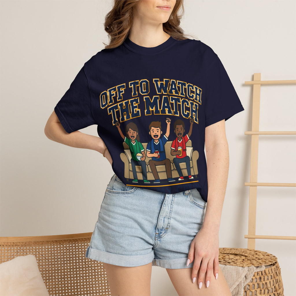 Off to Watch the Match T-Shirt — 'With My Crew' Sports Fan Tee