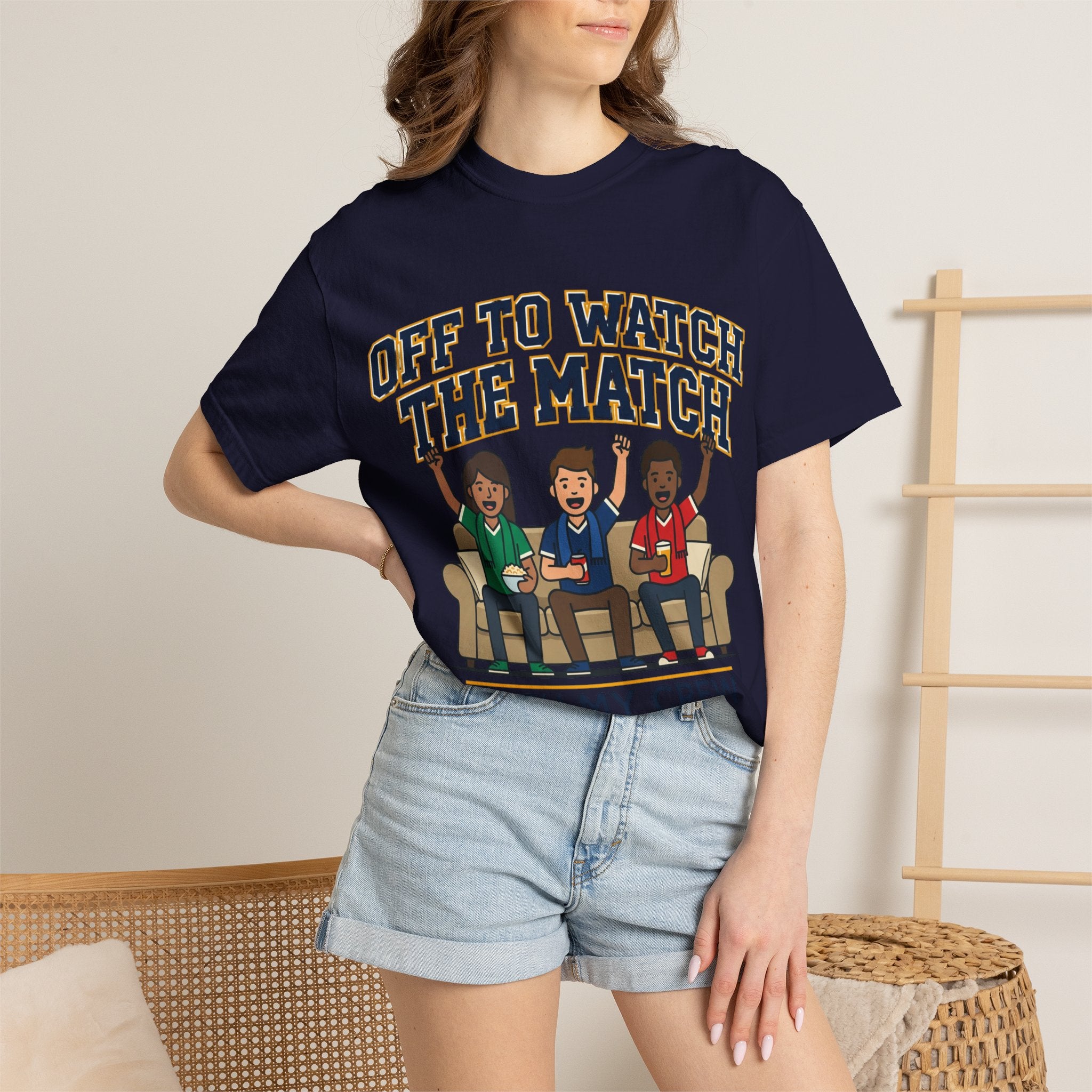 Off to Watch the Match T-Shirt — 'With My Crew' Sports Fan Tee