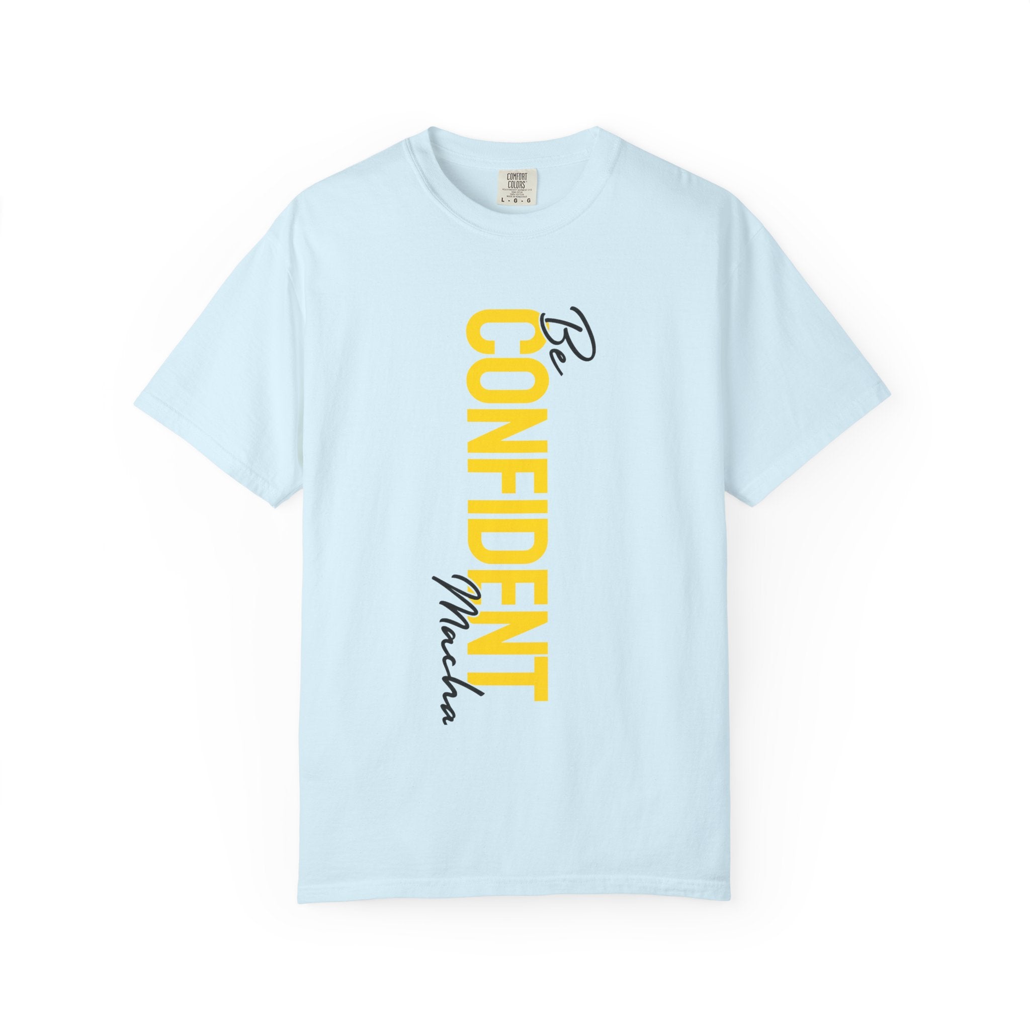Be Confident Vertical Text T-Shirt — Motivational Graphic Tee