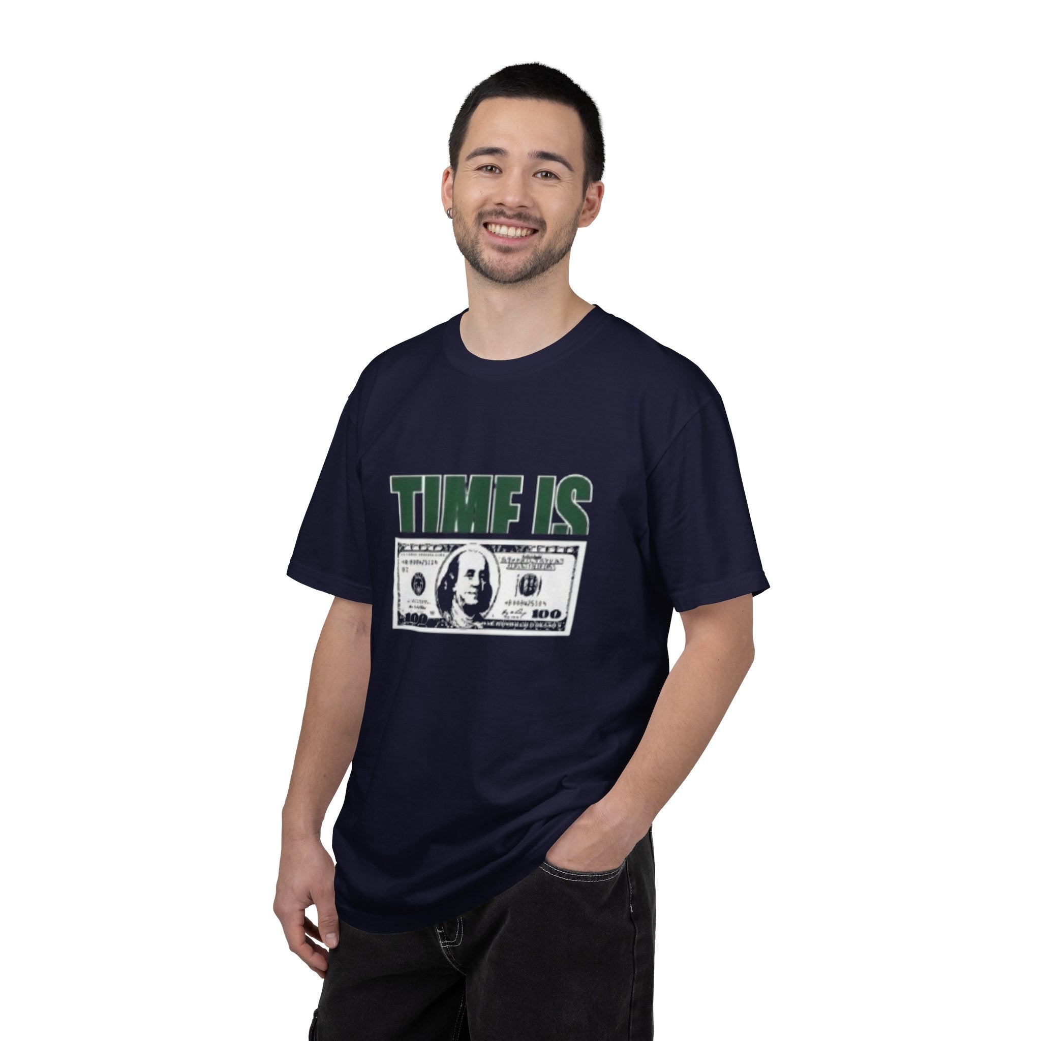 Money Vibe T-Shirt — "TIME IS" Graphic Dollar Bill Tee