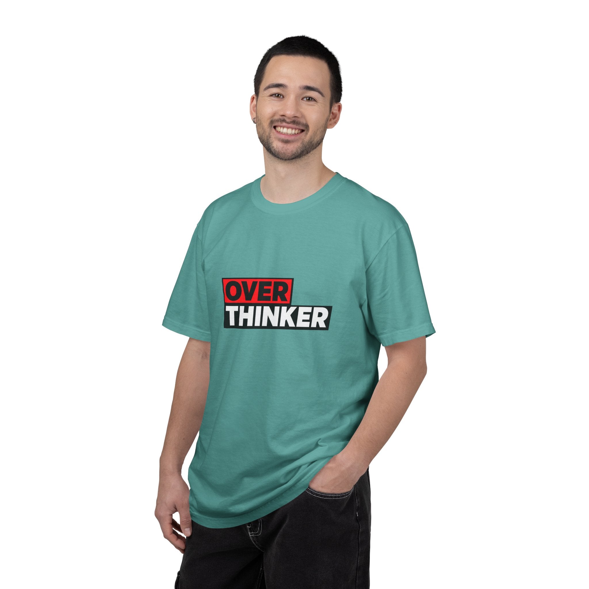 Overthinker Graphic T-Shirt — Bold Red & Black Text Tee