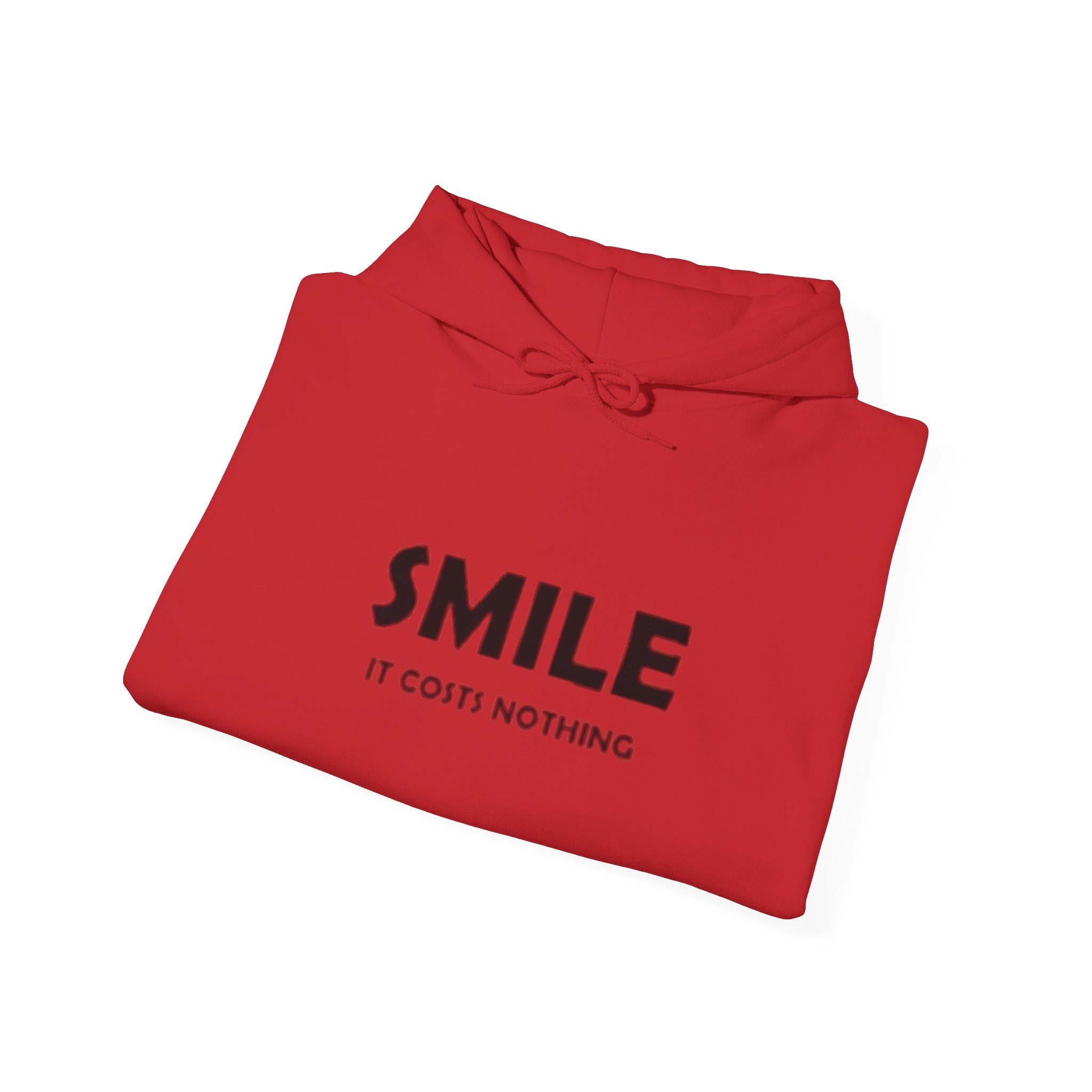 Smile It Costs Nothing Hoodie — Minimalist Positive Message Hooded Sweatshirt