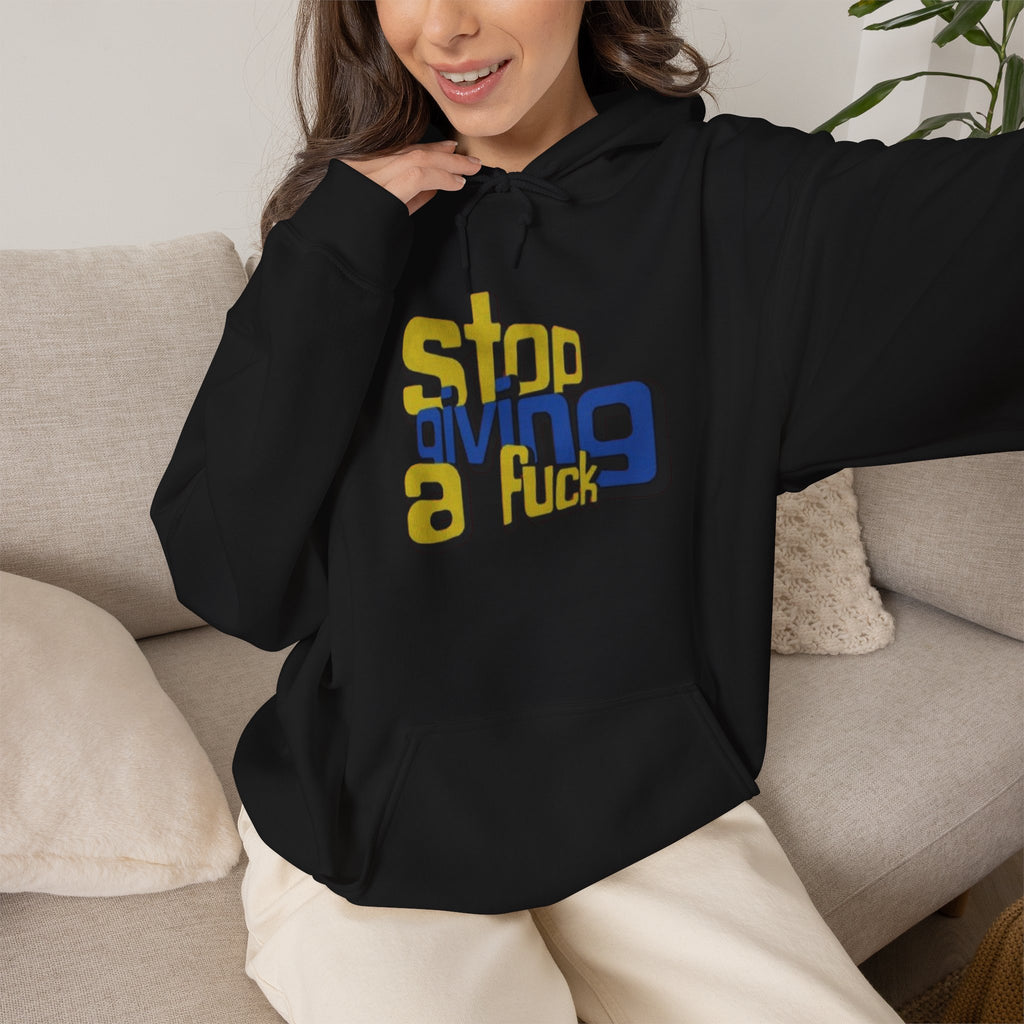 Hoodie — "Stop Giving a F*ck" Bold Retro Graphic Hoodie