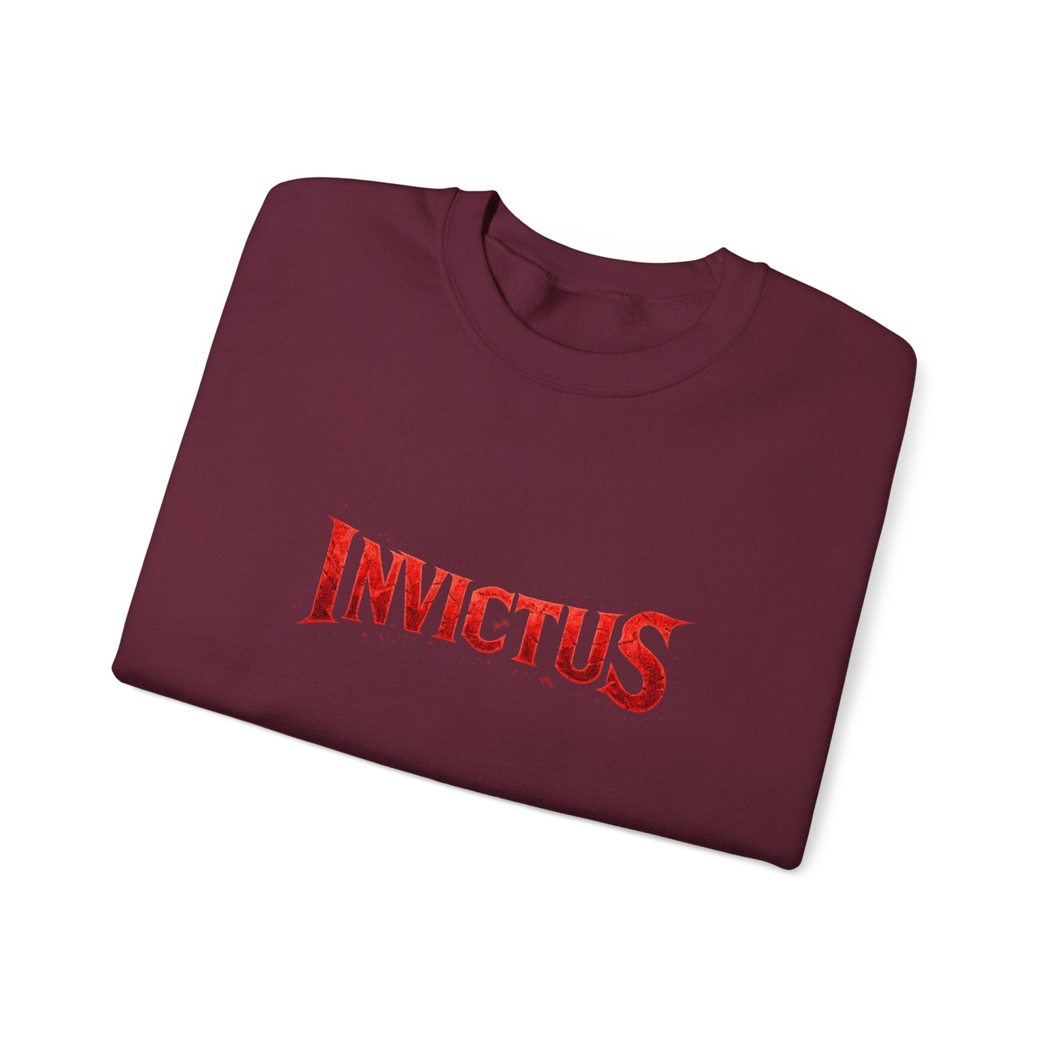 Invictus Crewneck Sweatshirt — Bold Red Script Pullover