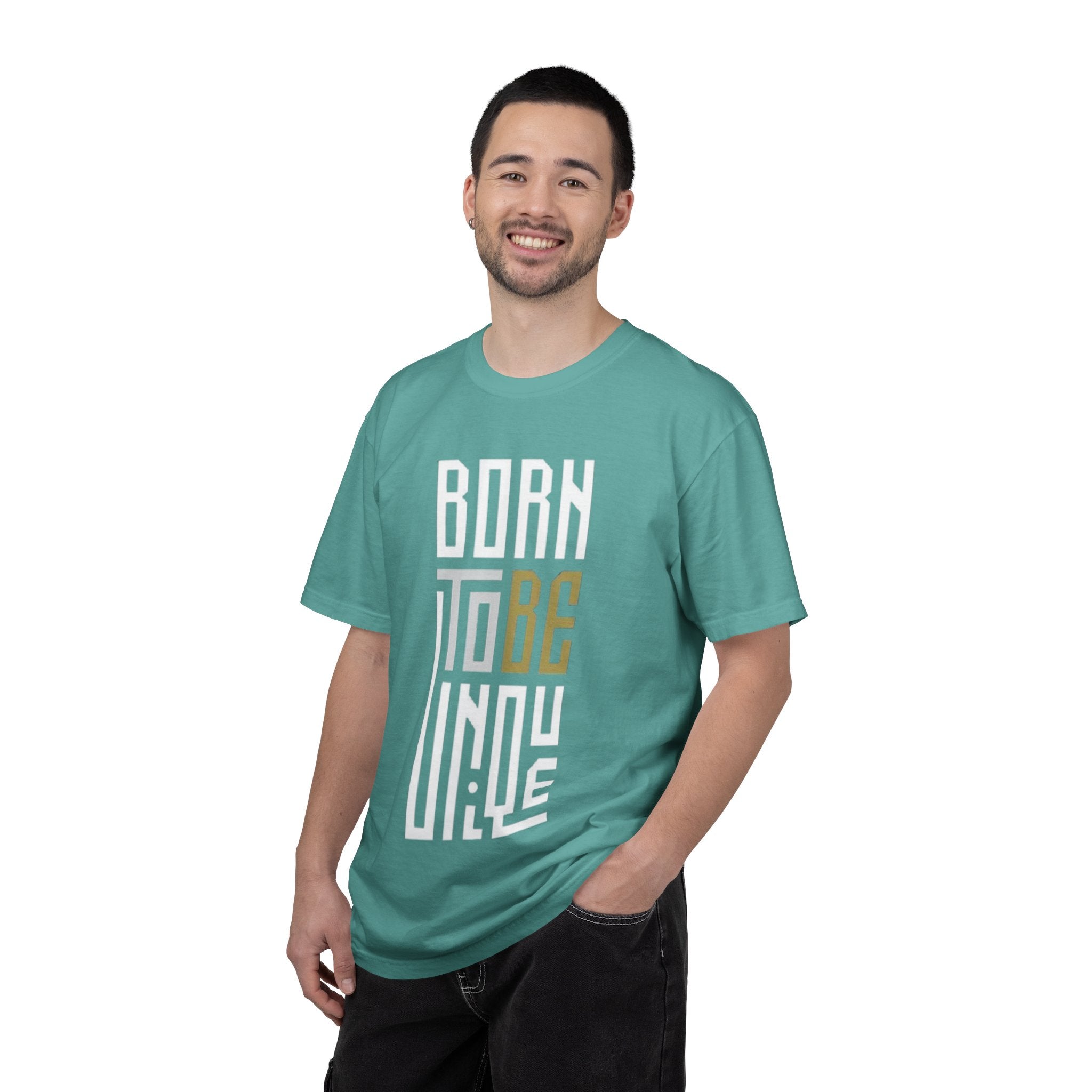 T-Shirt — "Born To Be Untile" Bold Vertical Typography Tee