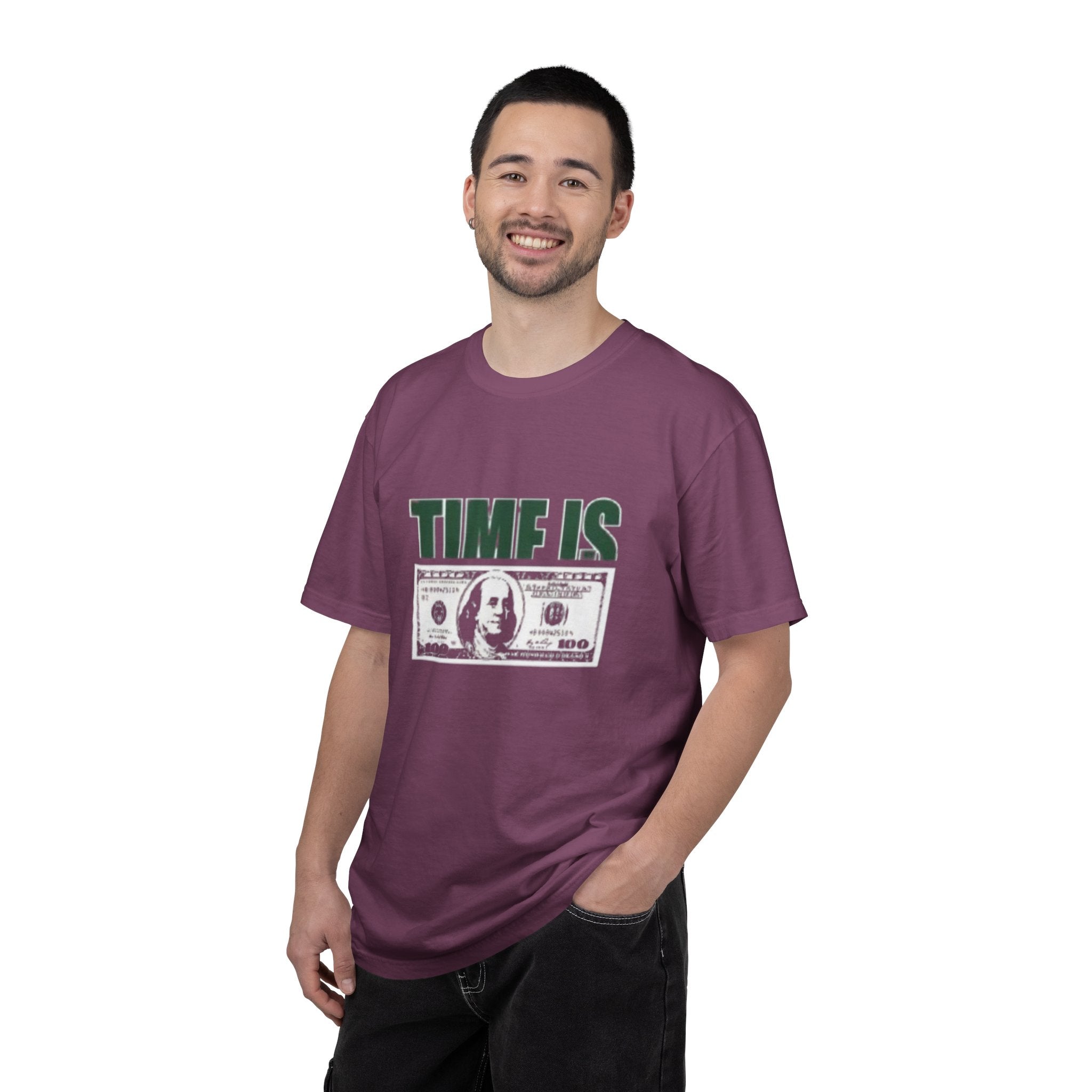 Money Vibe T-Shirt — "TIME IS" Graphic Dollar Bill Tee
