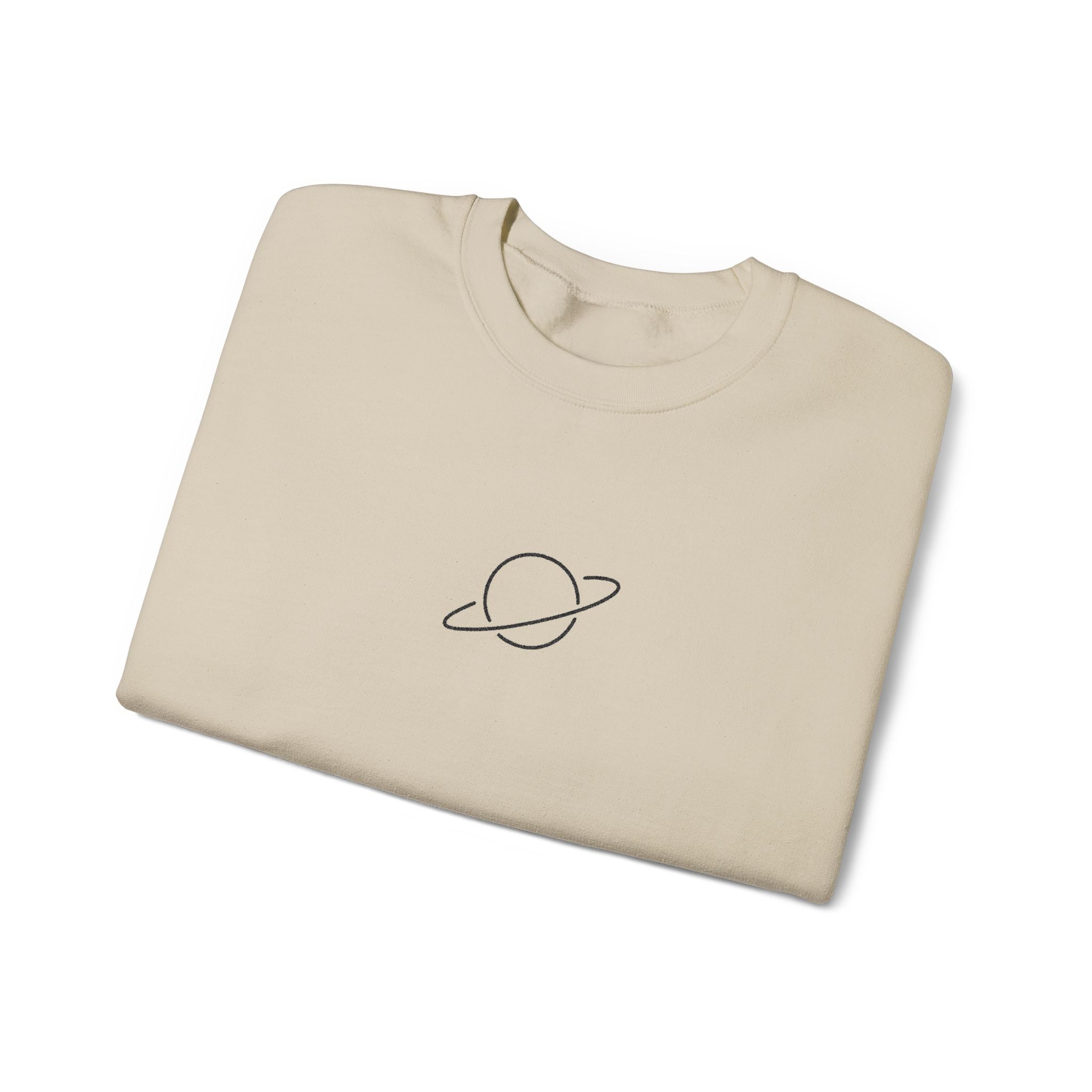 Minimal Planet Crewneck Sweatshirt Embroidered