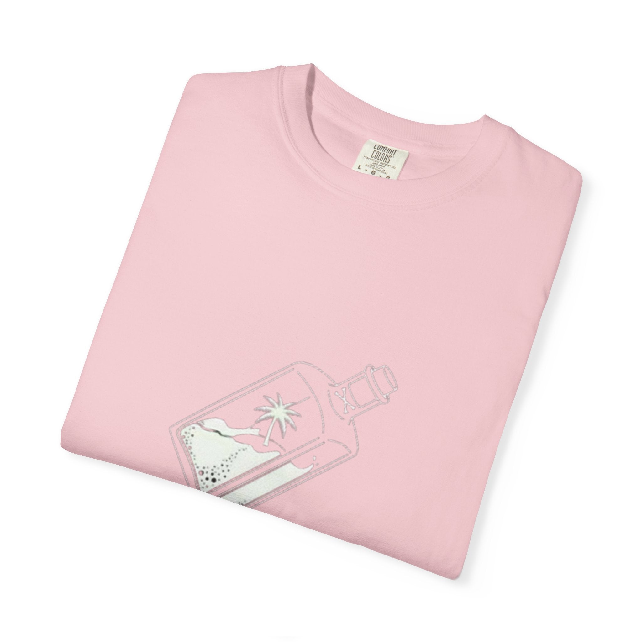 Pocket Island T‑Shirt — Minimal Bottle Isle Graphic Tee