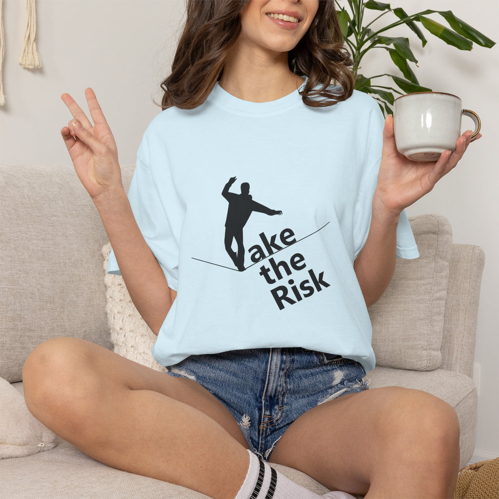 Take the Risk T-Shirt — Tightrope Silhouette Motivational Tee