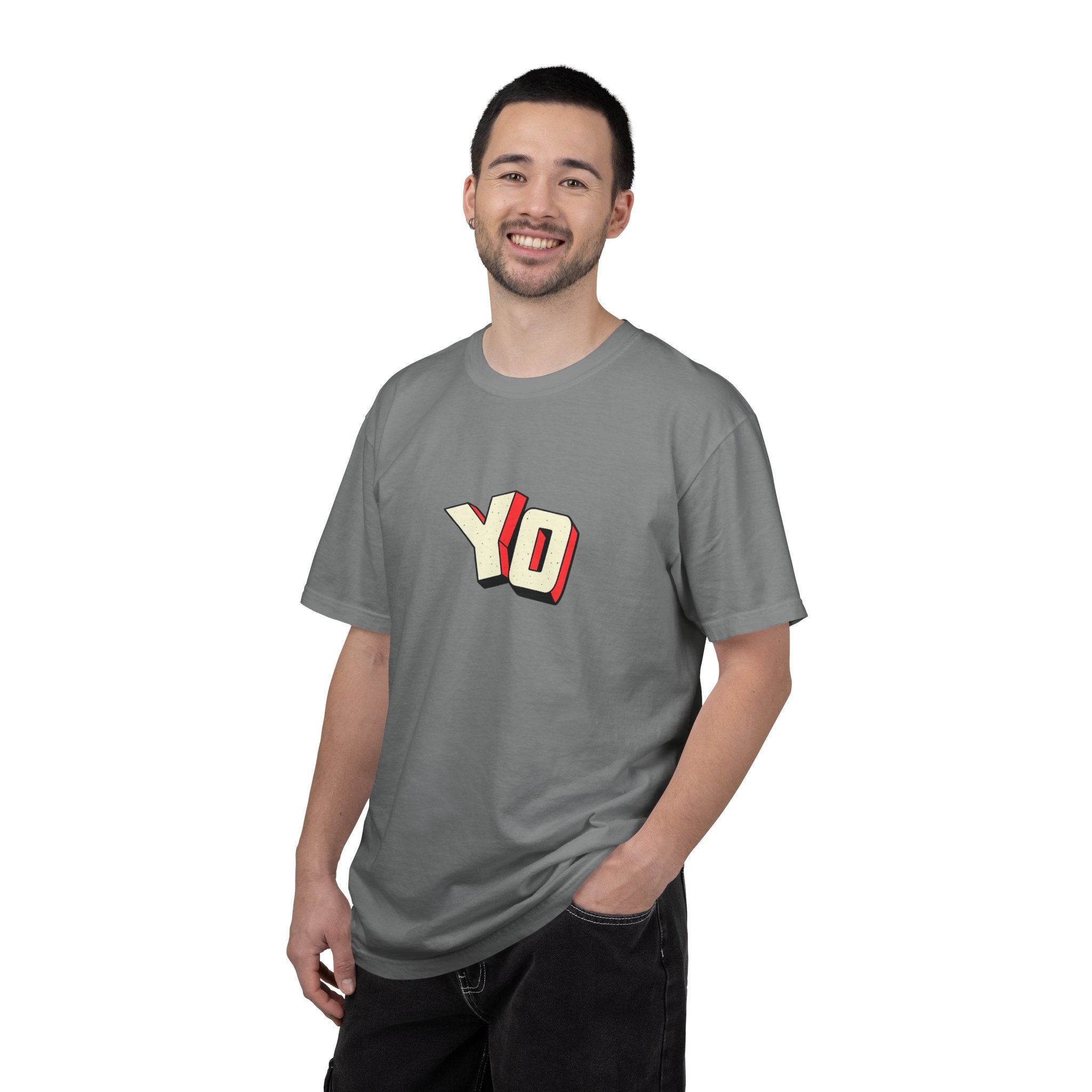 Yo Graphic T-Shirt — Retro 3D Lettering Tee
