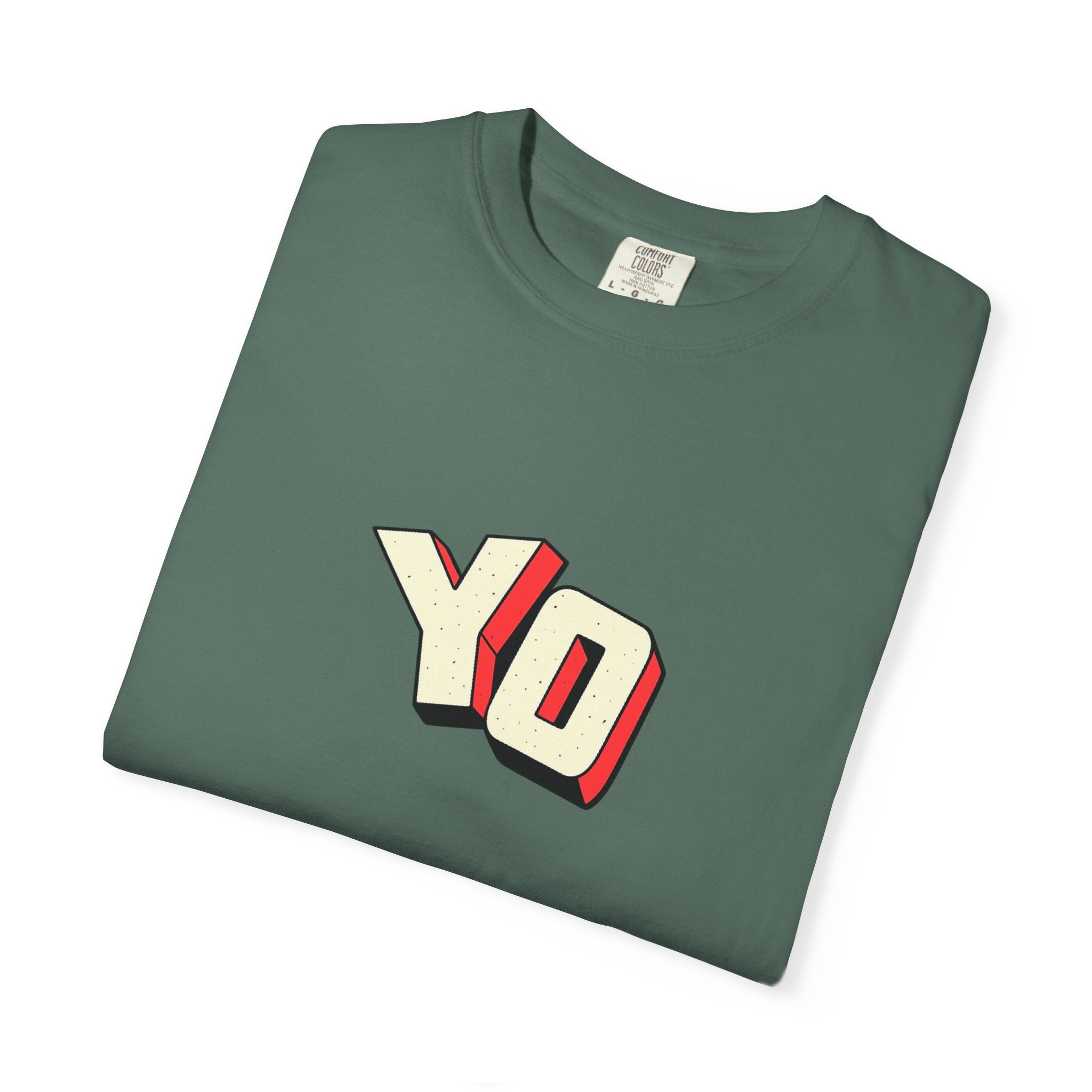 Yo Graphic T-Shirt — Retro 3D Lettering Tee