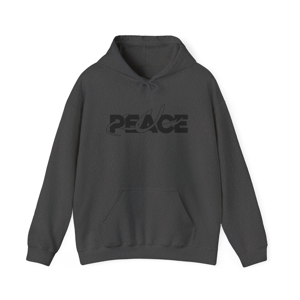 Peace Logo Hoodie — Minimal Black & White Peace Graphic Pullover