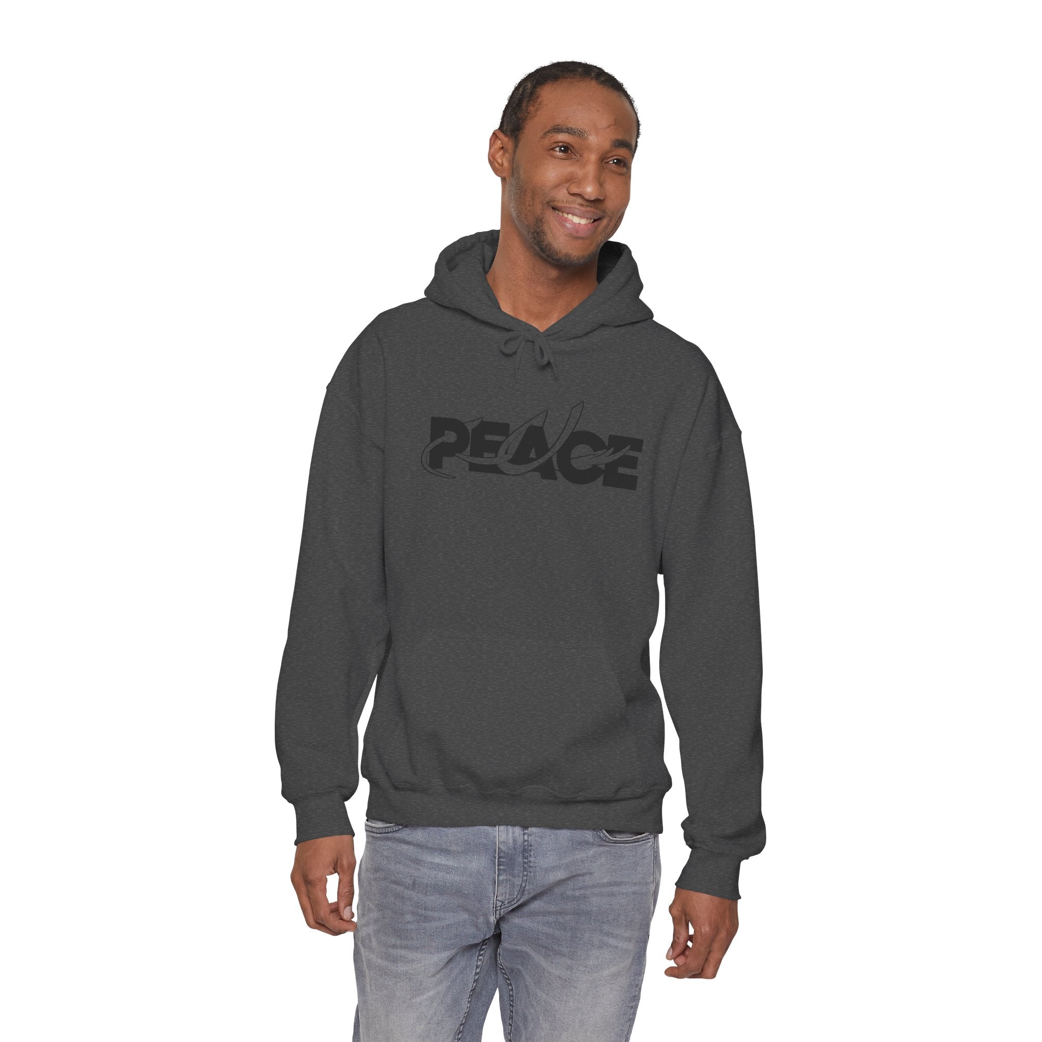 Peace Logo Hoodie — Minimal Black & White Peace Graphic Pullover