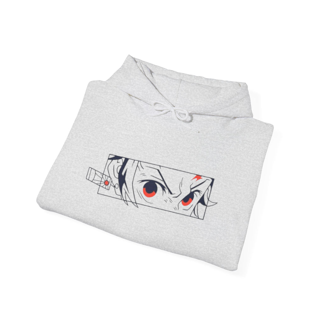 Anime Eyes Hoodie — Minimal Red & Black Manga Gaze Sweatshirt