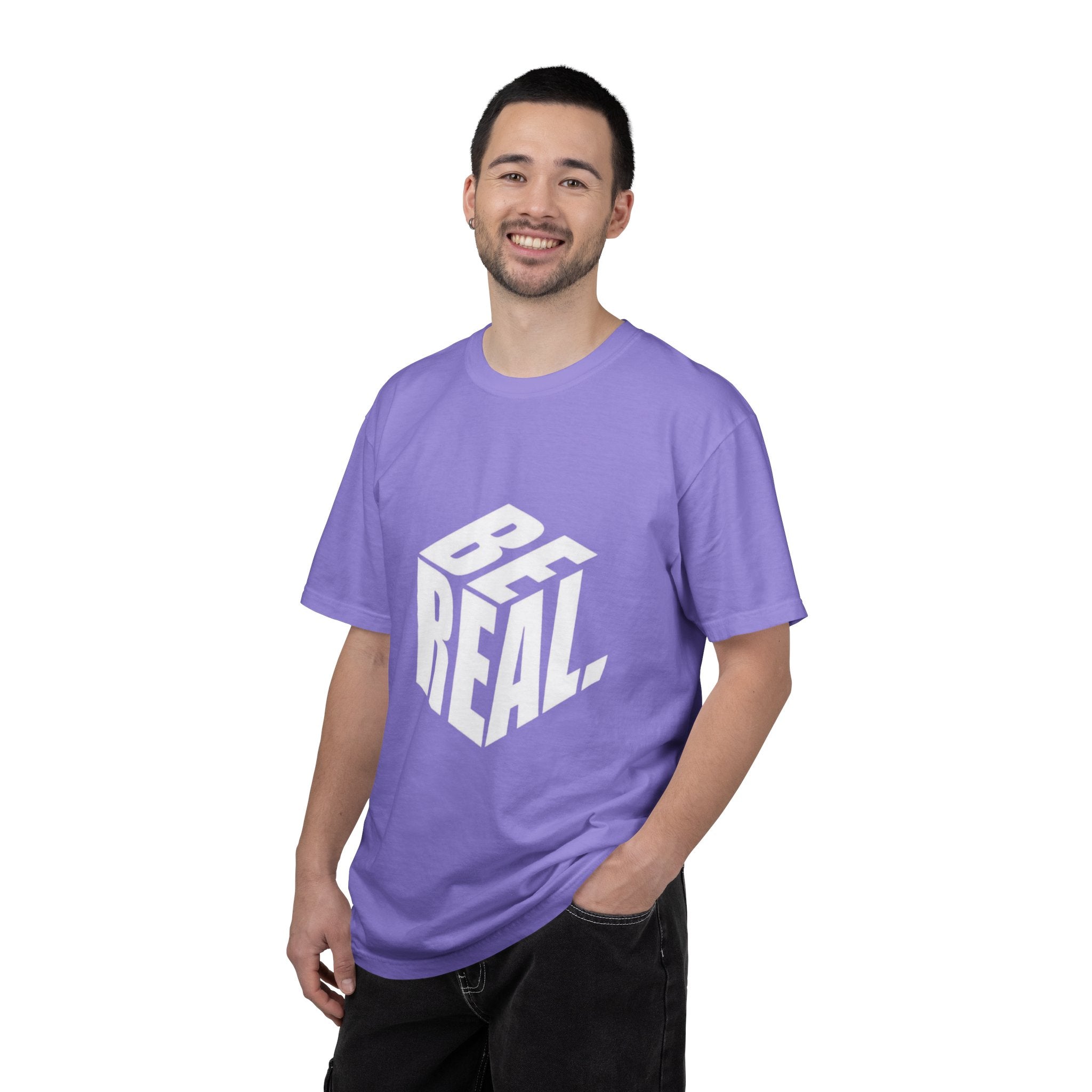 Be Real T-Shirt — Bold 3D Typography Graphic Tee