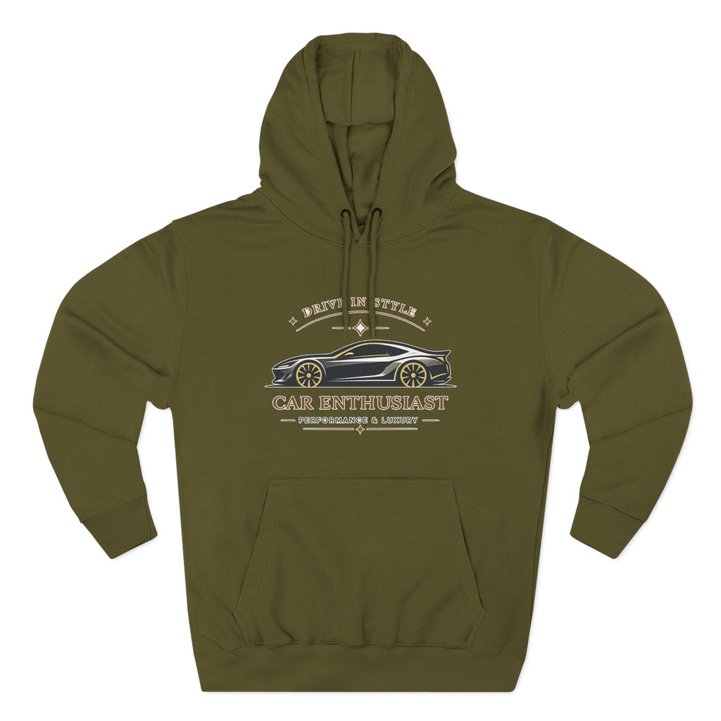 Car Enthusiast Hoodie — Vintage Sports Car Graphic, 'Drive in Style' Casual Pullover