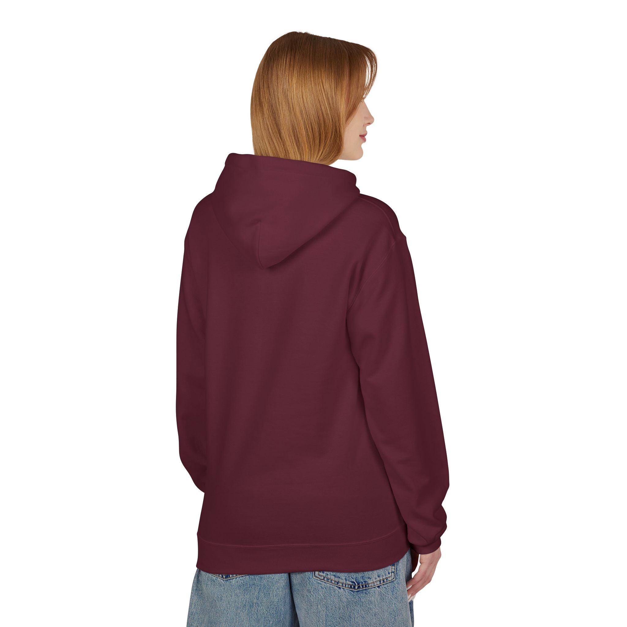Never Typography Hoodie — Brown Casual Graphic Pullover