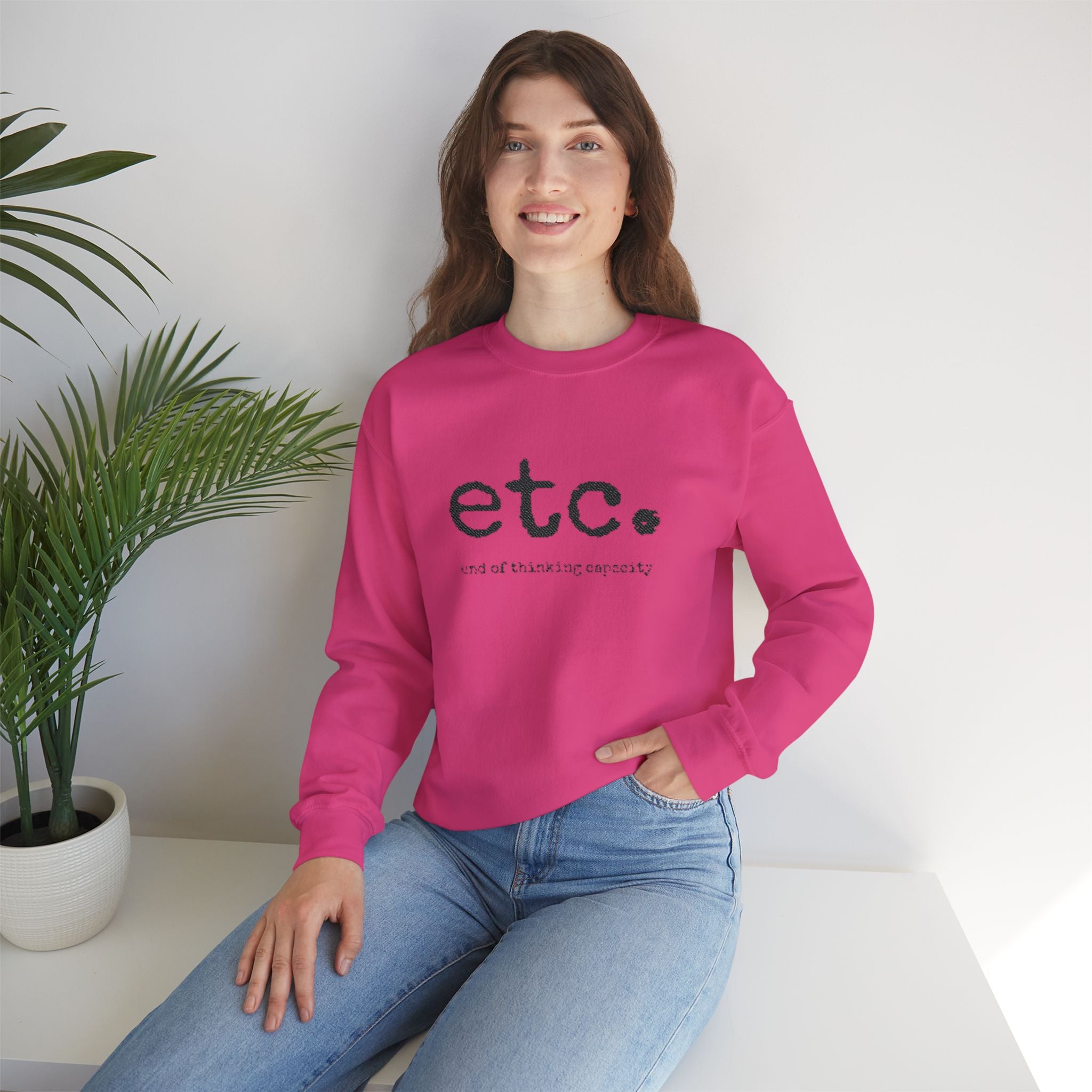 Crewneck Sweatshirt – Minimal 'etc.' Script Logo Casual Pullover