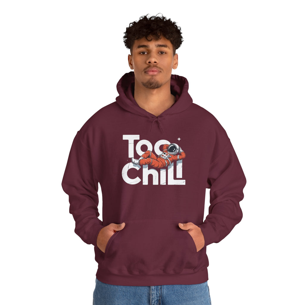Too Chill Astronaut Hoodie — Retro Space Graphic Pullover