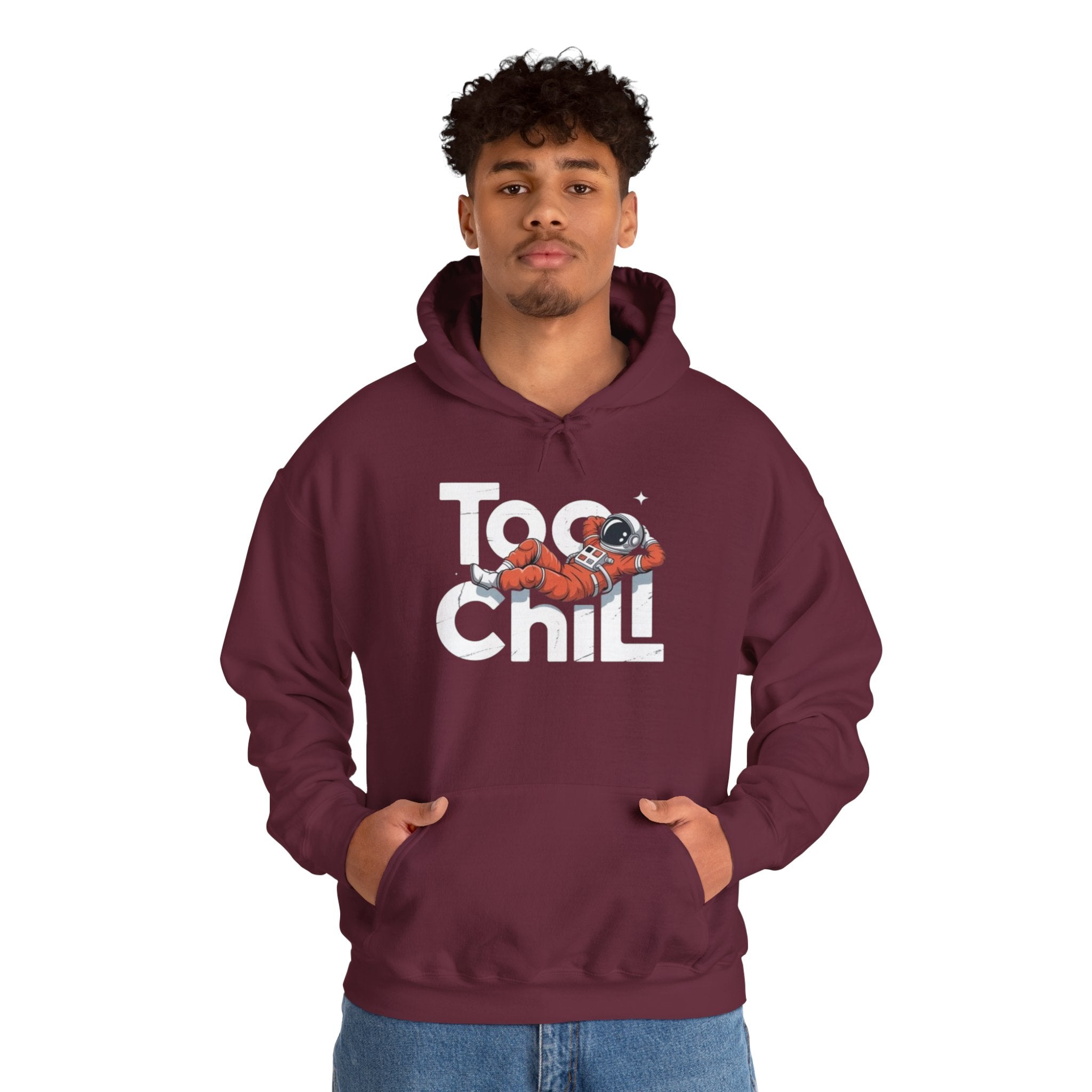 Too Chill Astronaut Hoodie — Retro Space Graphic Pullover