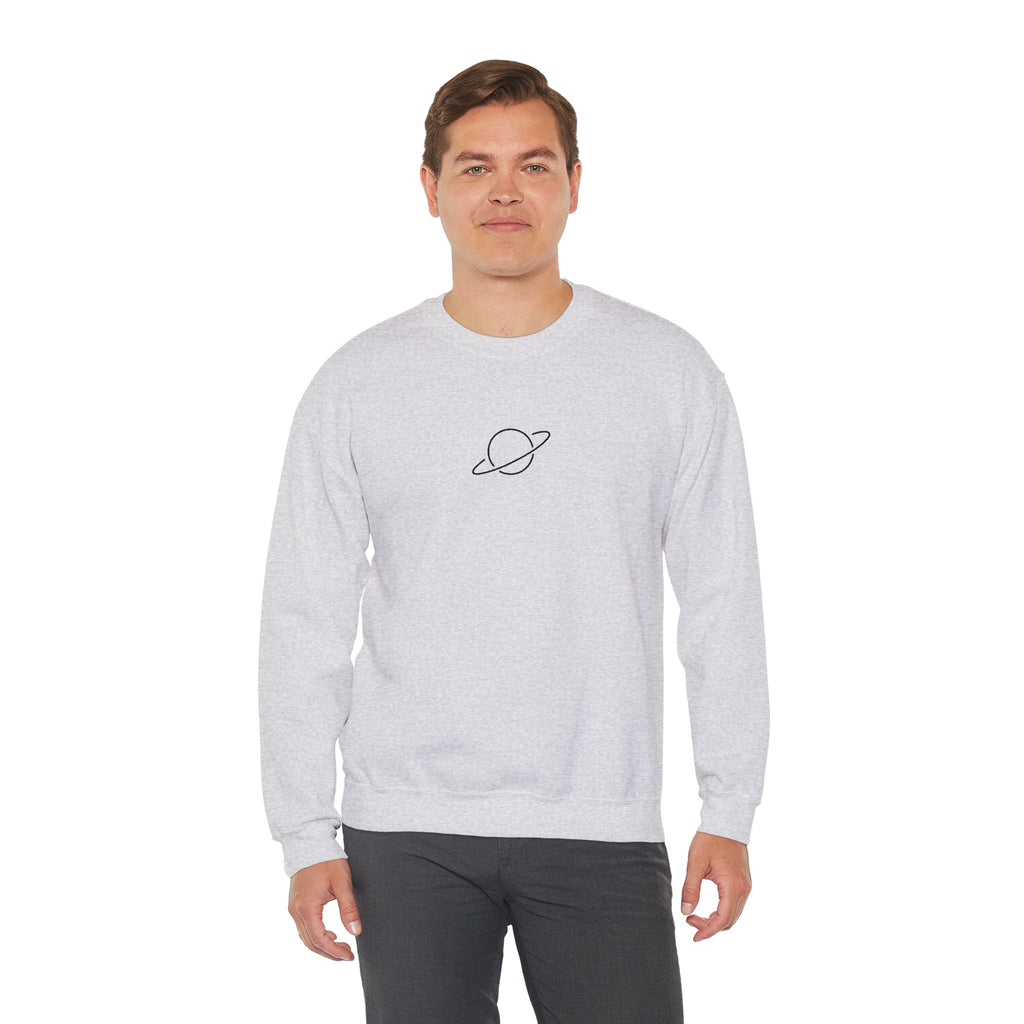 Minimal Planet Crewneck Sweatshirt Embroidered