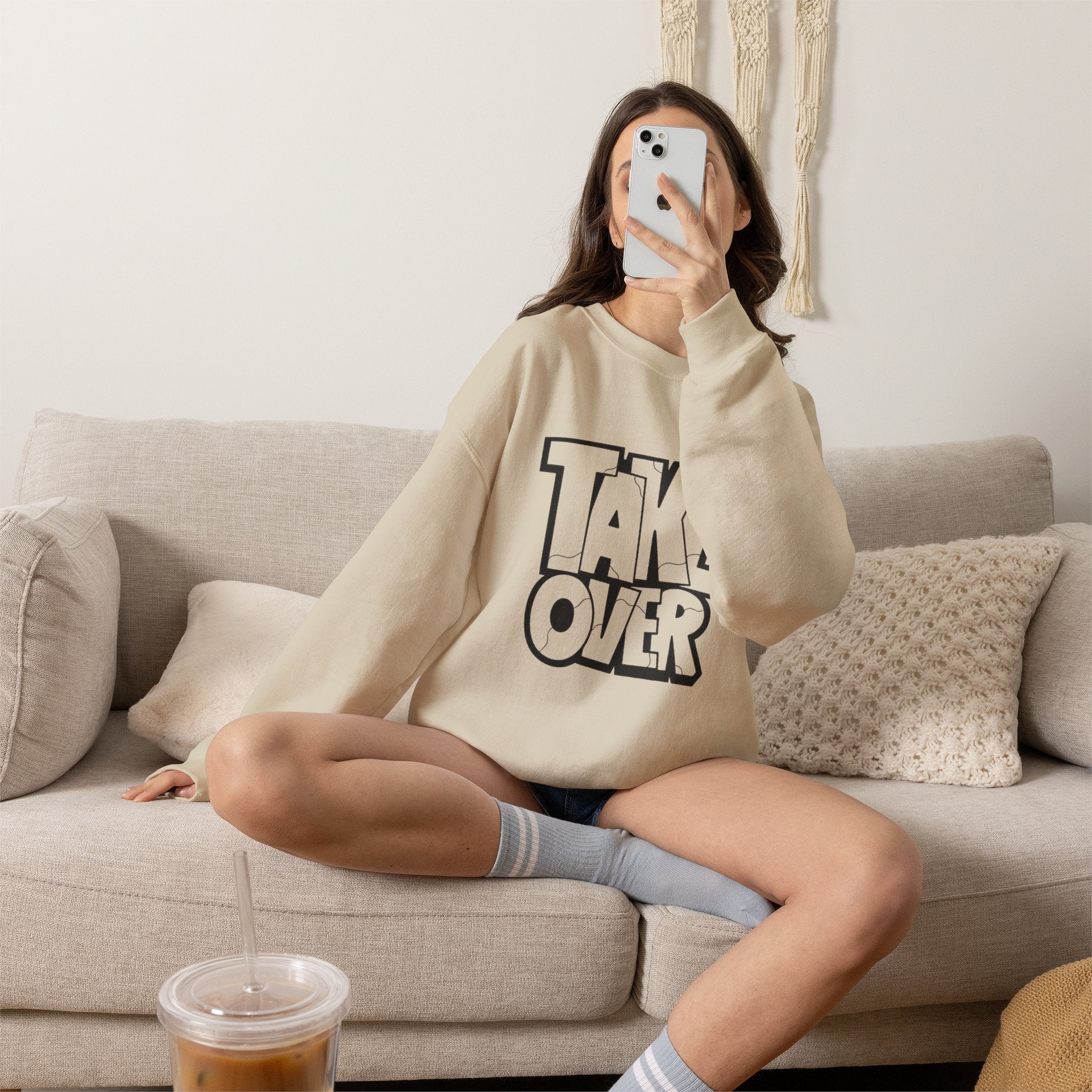 Take Over Crewneck Sweatshirt — Bold Streetwear Graphic Pullover
