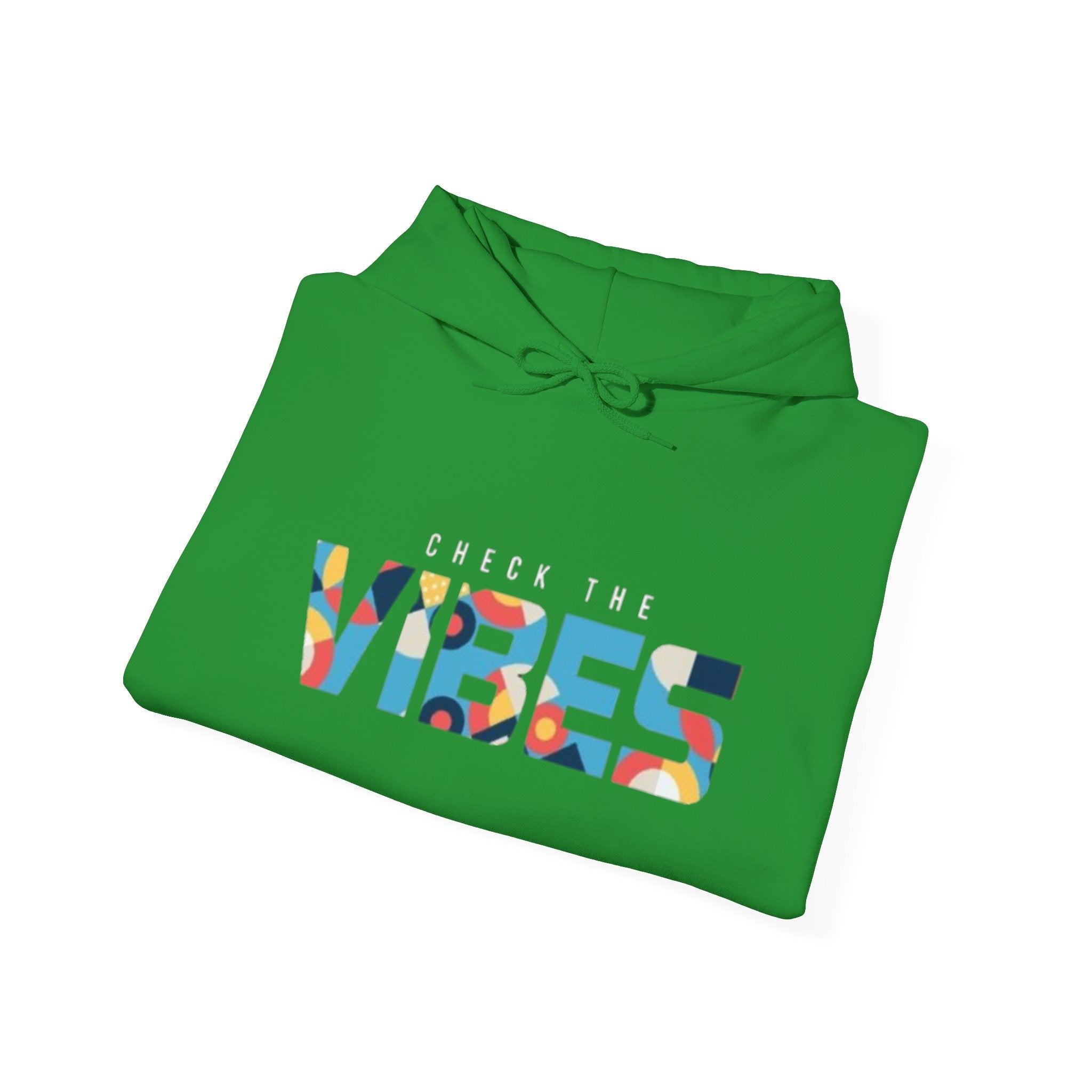 Check The Vibes Hoodie – Colorful Retro Graphic Pullover