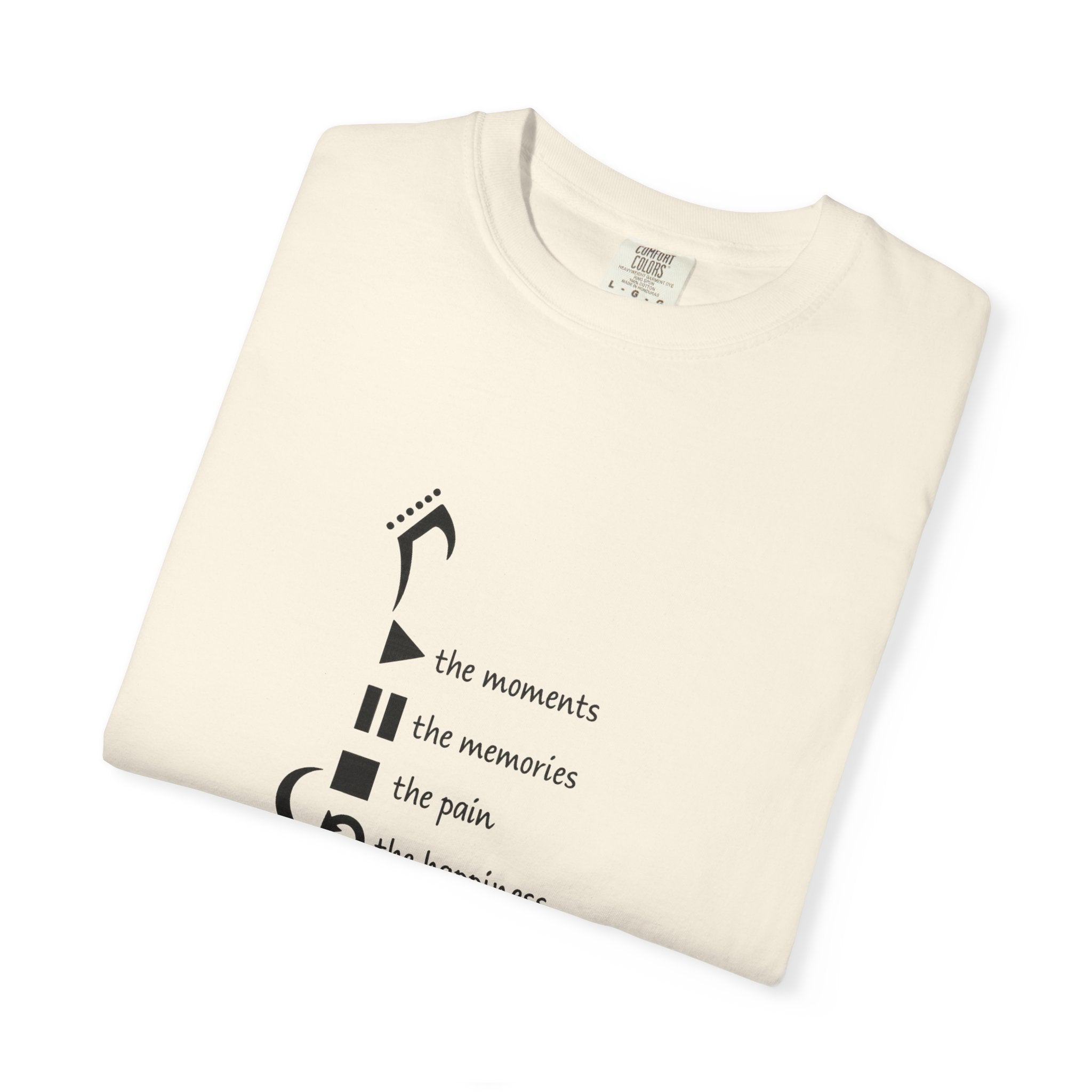 Guitar Silhouette Tee — "Our Moments, Our Memories, Our Music, Our Happiness"