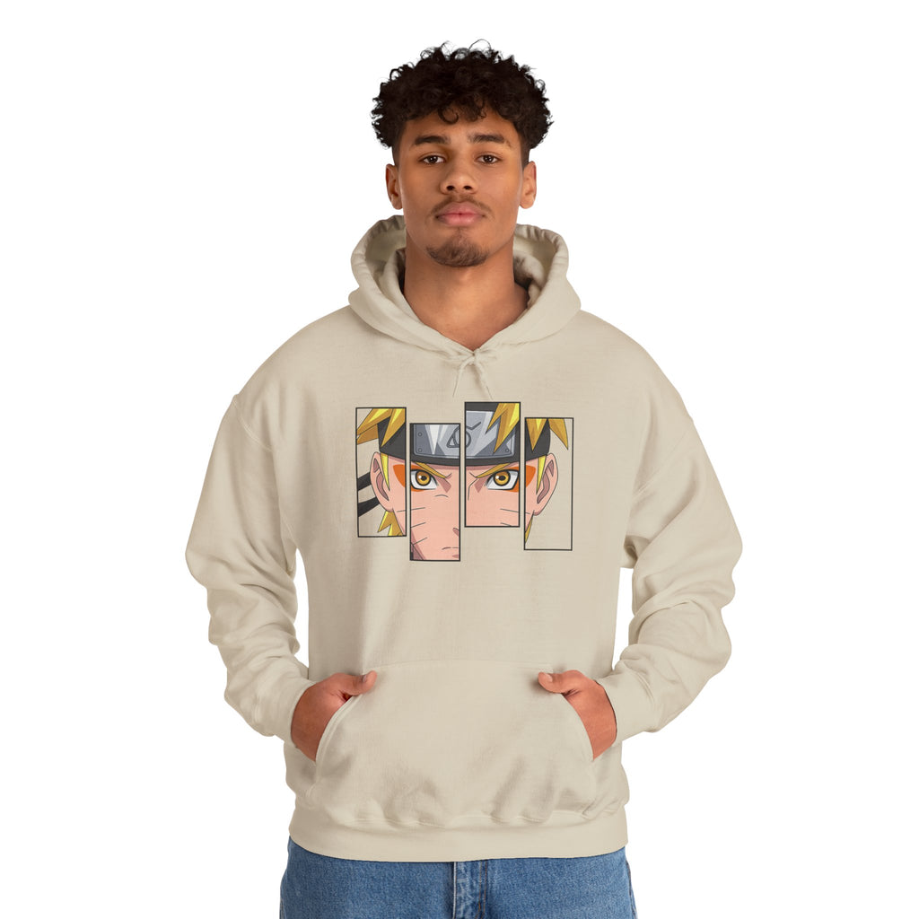 Anime Eyes Split-Panel Hoodie