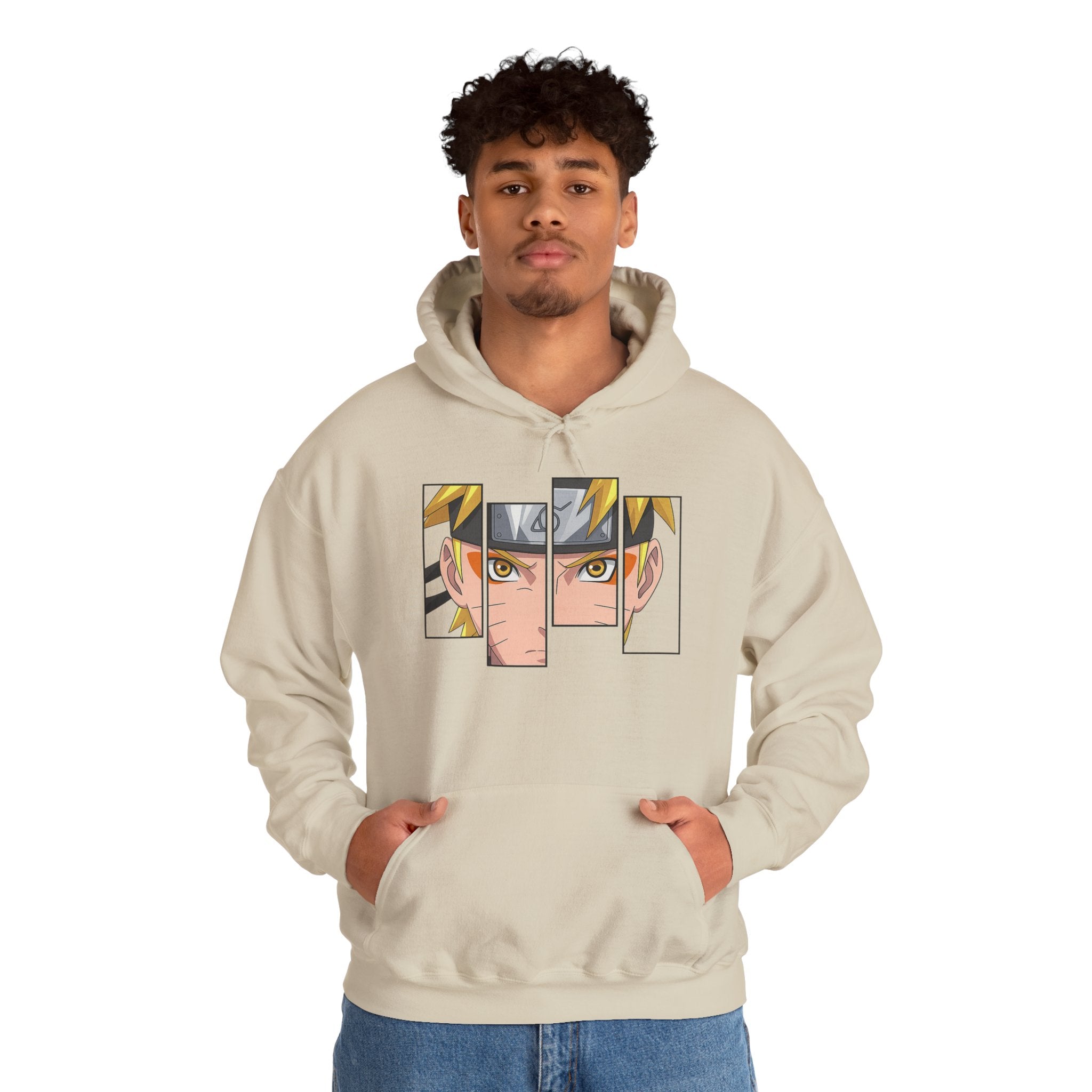 Anime Eyes Split-Panel Hoodie