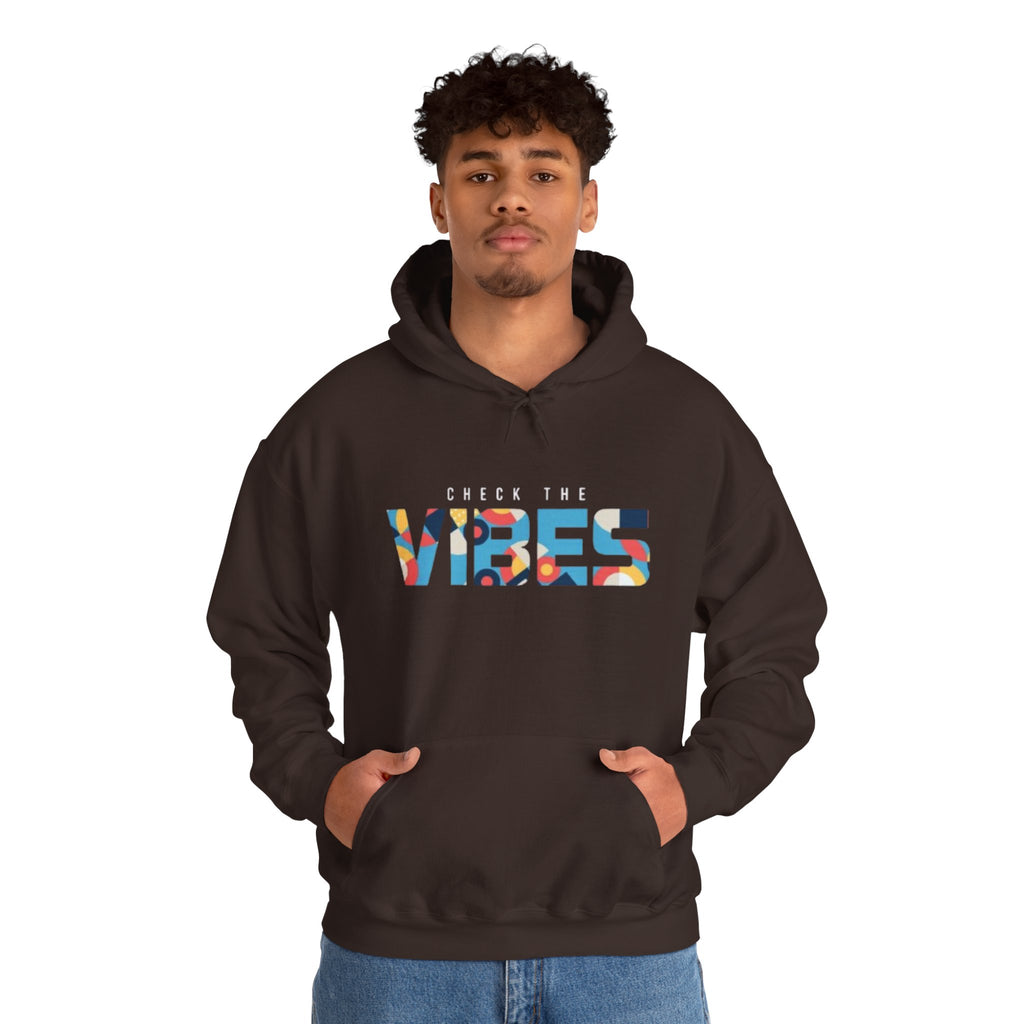 Check The Vibes Hoodie – Colorful Retro Graphic Pullover